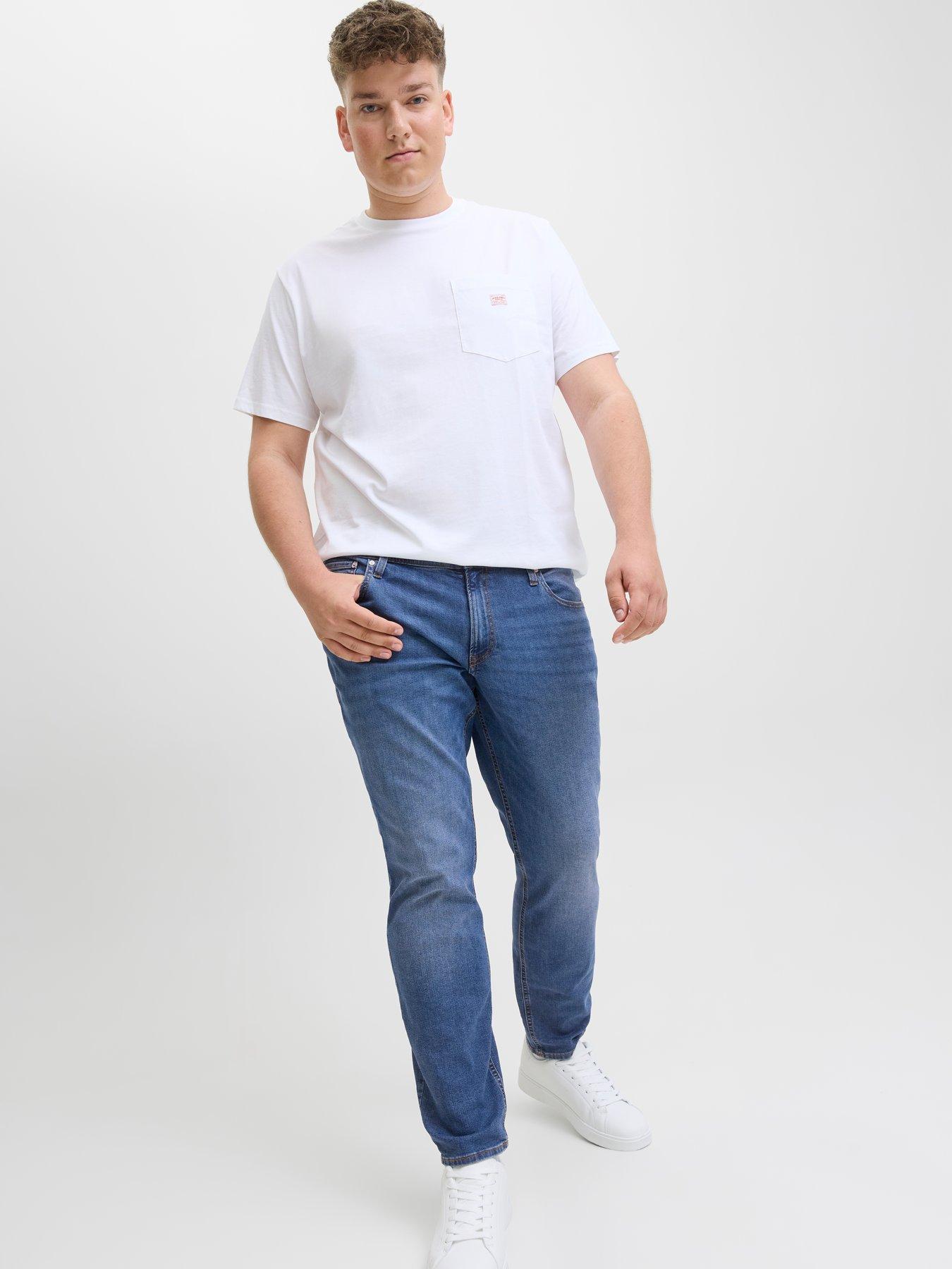 Image 4 of 5 of Jack & Jones Plus Glenn Original 223 Slim Fit Jeans - Blue