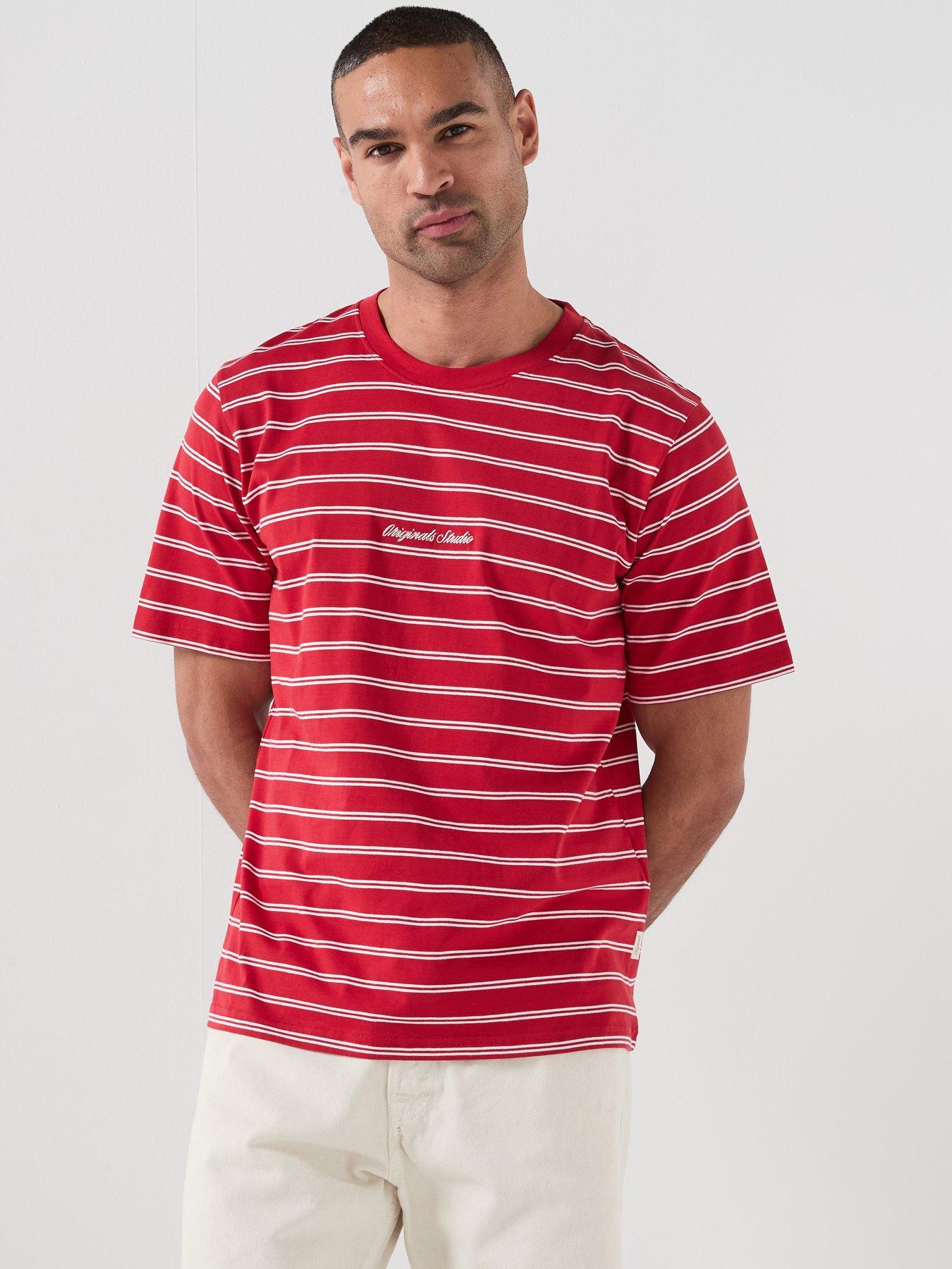 Image 1 of 5 of Jack & Jones Nantucket Script Chest T-Shirt - Red
