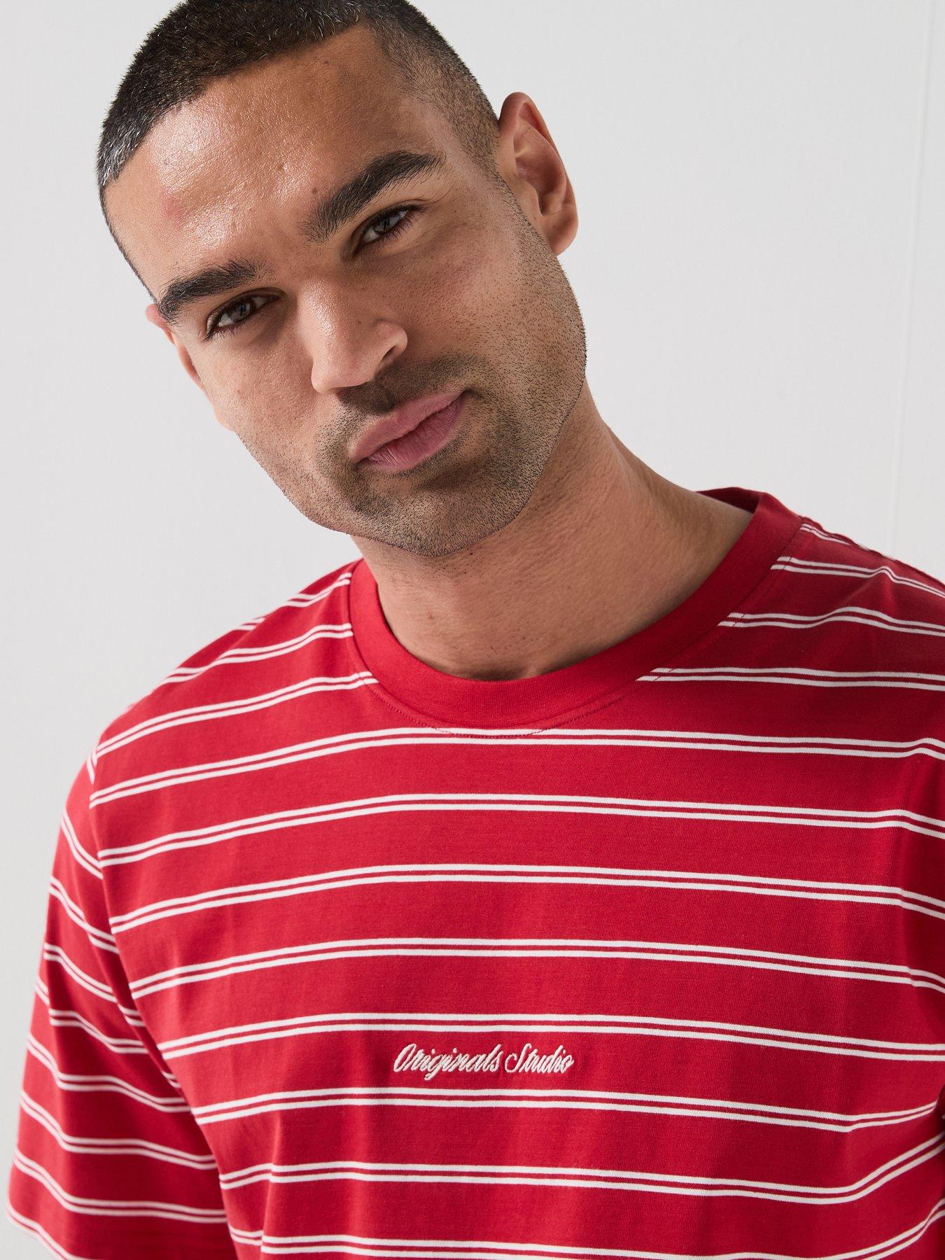 Image 4 of 5 of Jack & Jones Nantucket Script Chest T-Shirt - Red