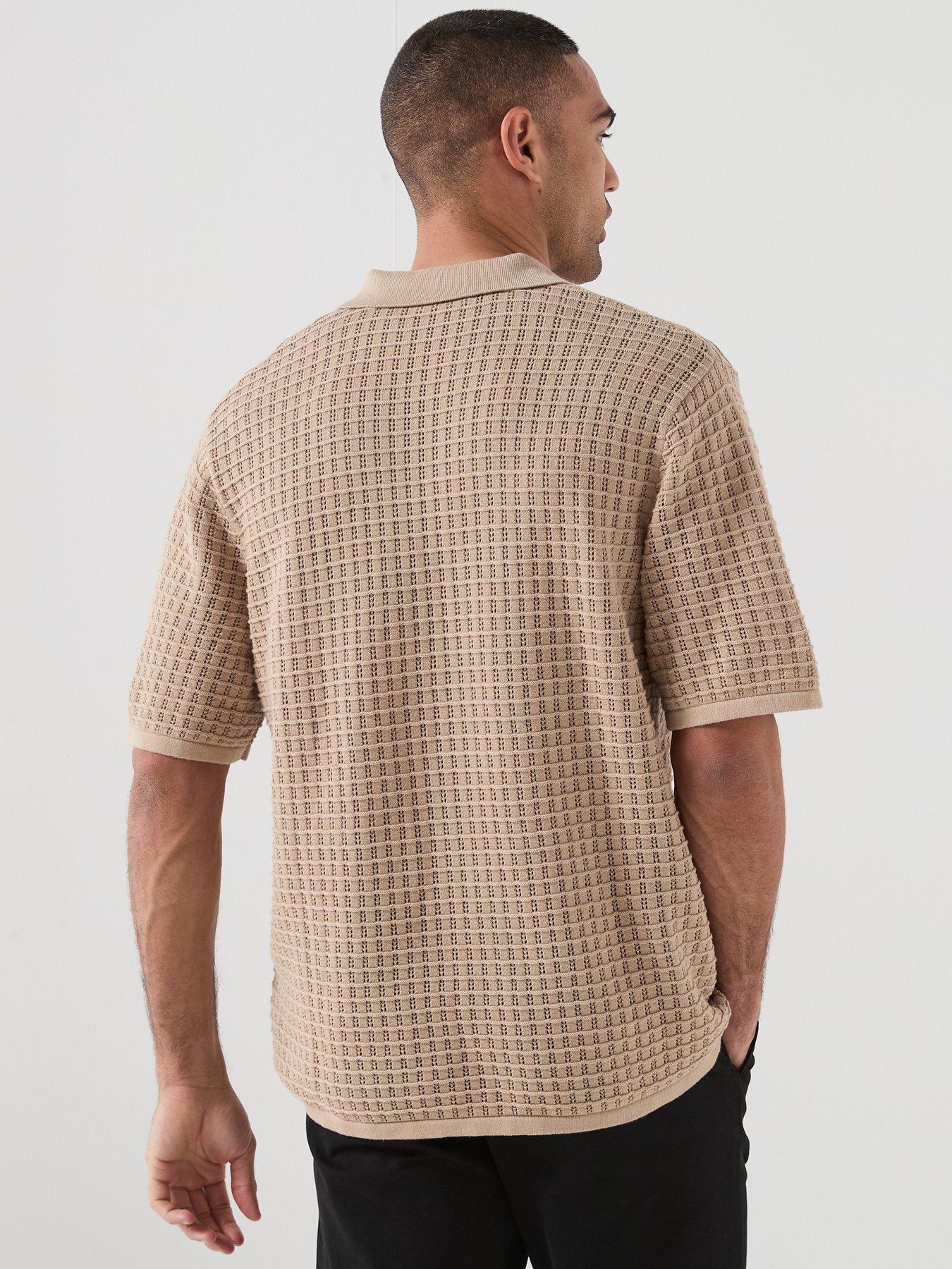 jack-jones-nantucket-knit-split-neck-polo-shirt-light-brownstillFront