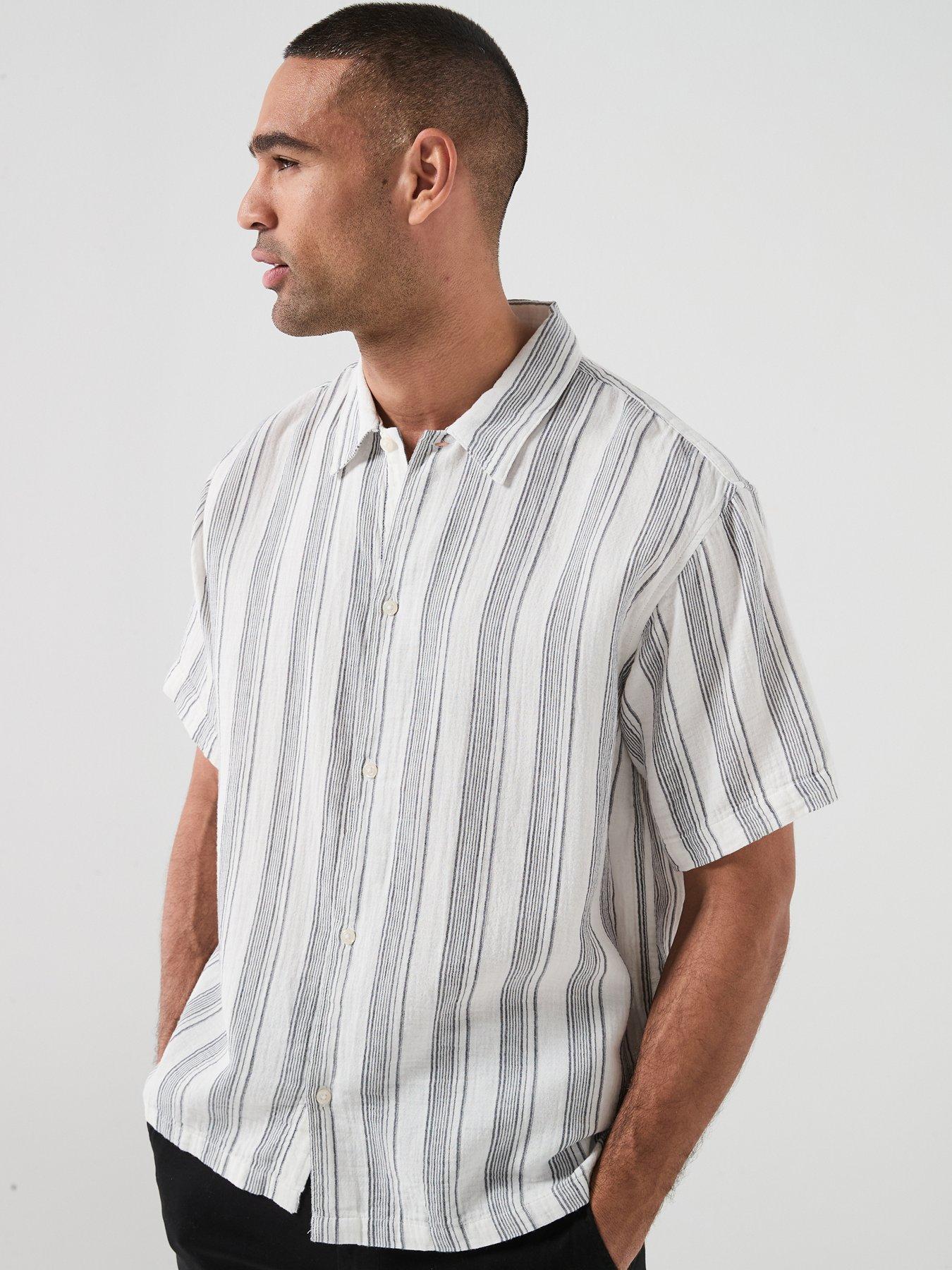 Jack & Jones Nantucket Double Cloth Short Sleeve Shirt - White