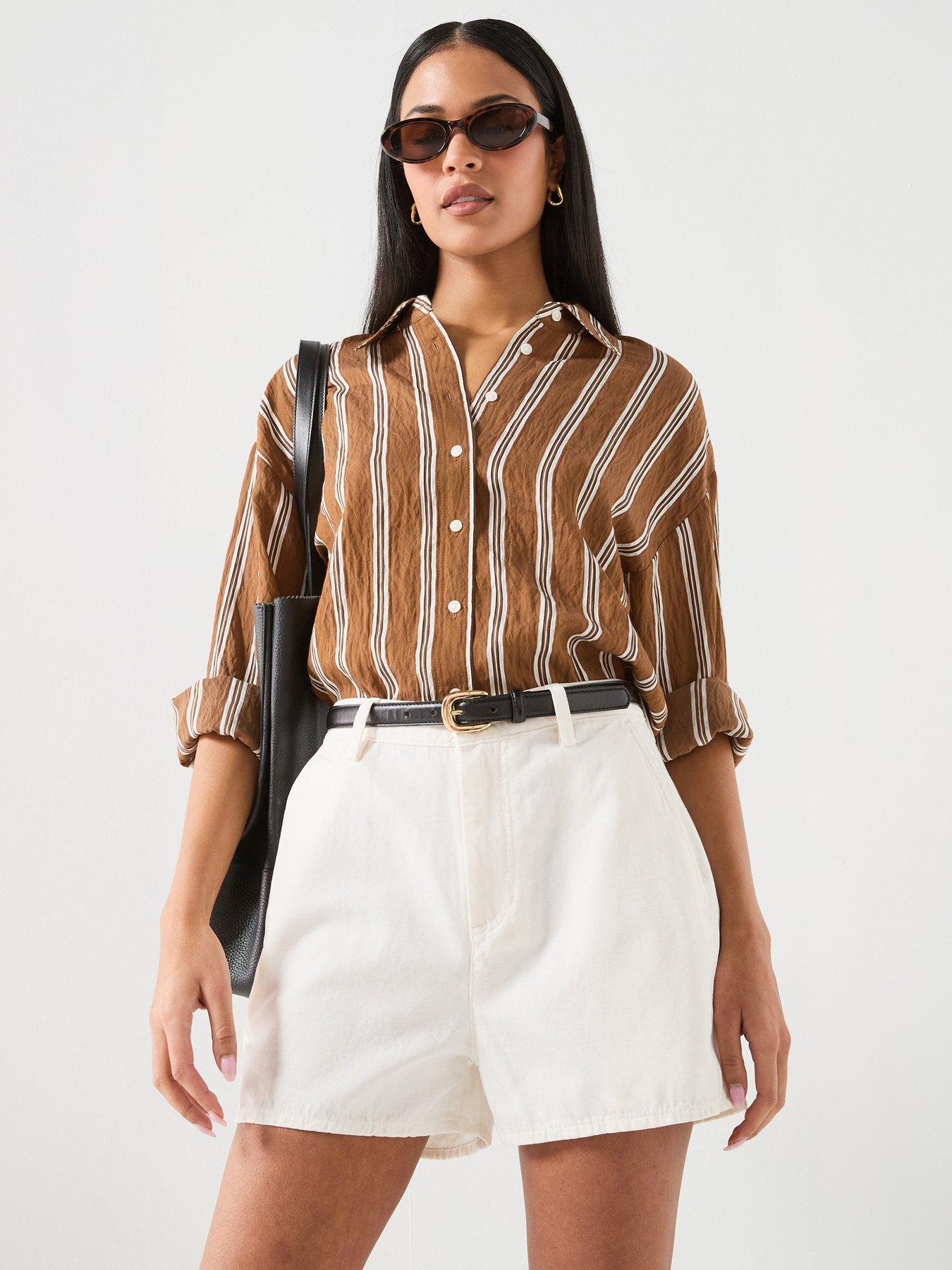7 FOR ALL MANKIND Linen Trouser Shorts - White