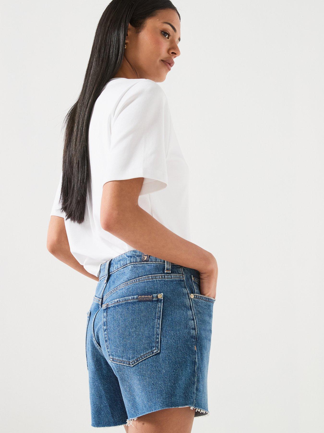 Image 4 of 6 of 7 FOR ALL MANKIND Monroe Long Shorts - Blue