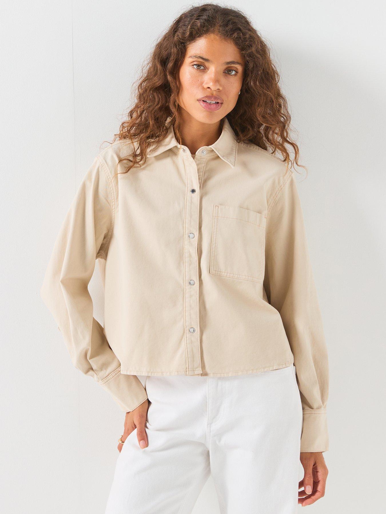 7 FOR ALL MANKIND Comfort Twill Ivy Shirt - Cream