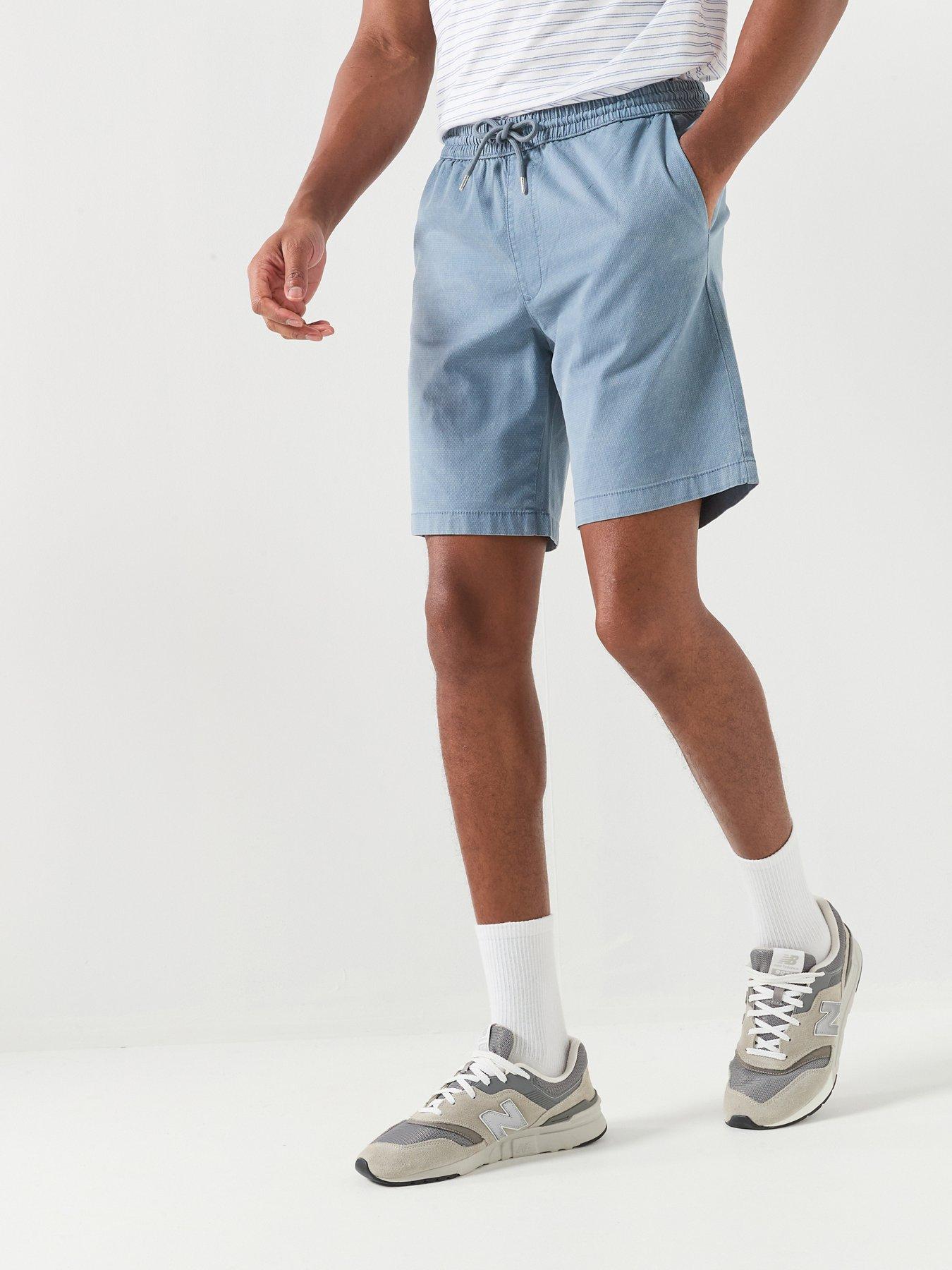 Image 1 of 5 of Jack & Jones Jaiden Carter Wash Dob Shorts - Blue