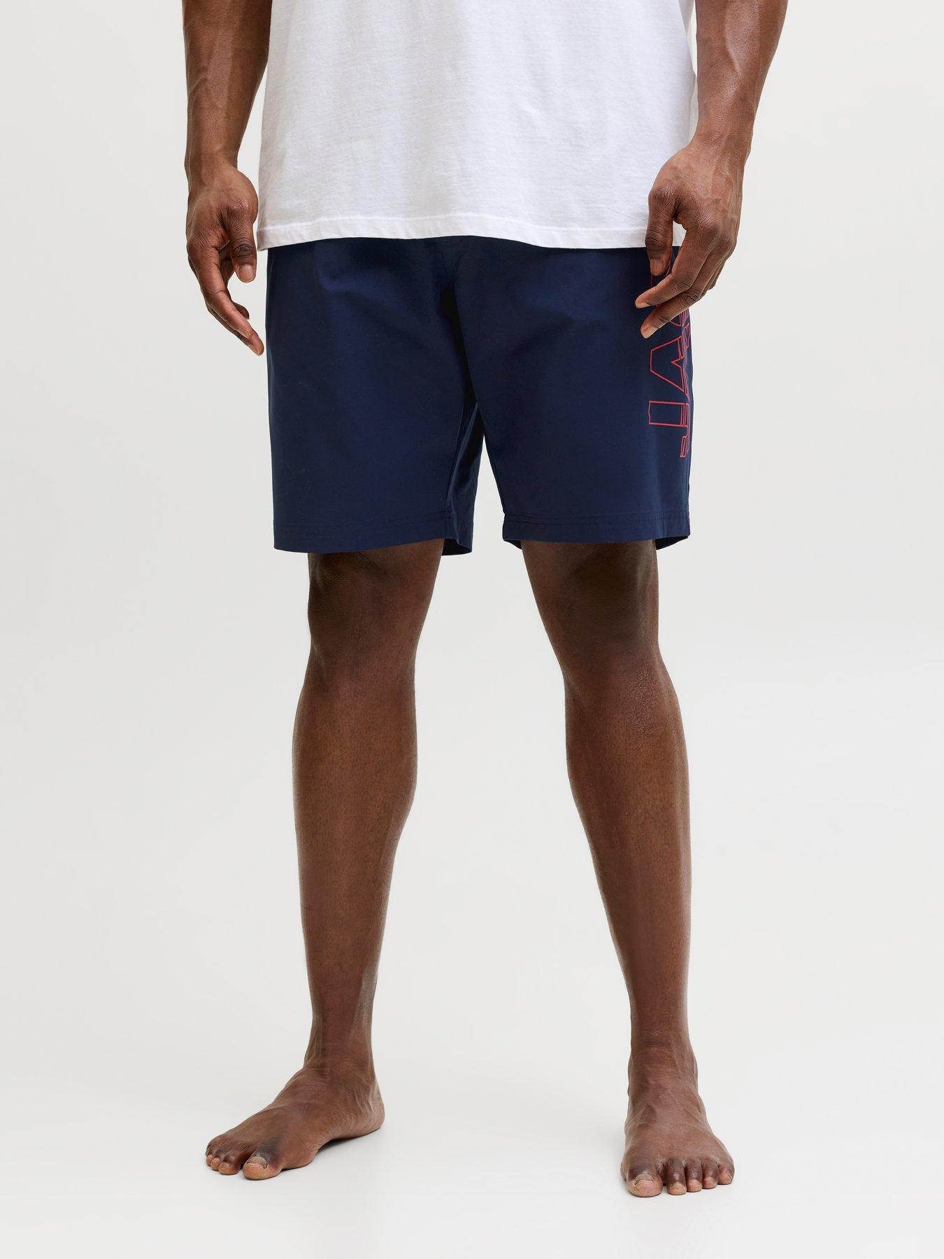 Jack & Jones Plus Maui Wave Logo Swim Shorts - Navy