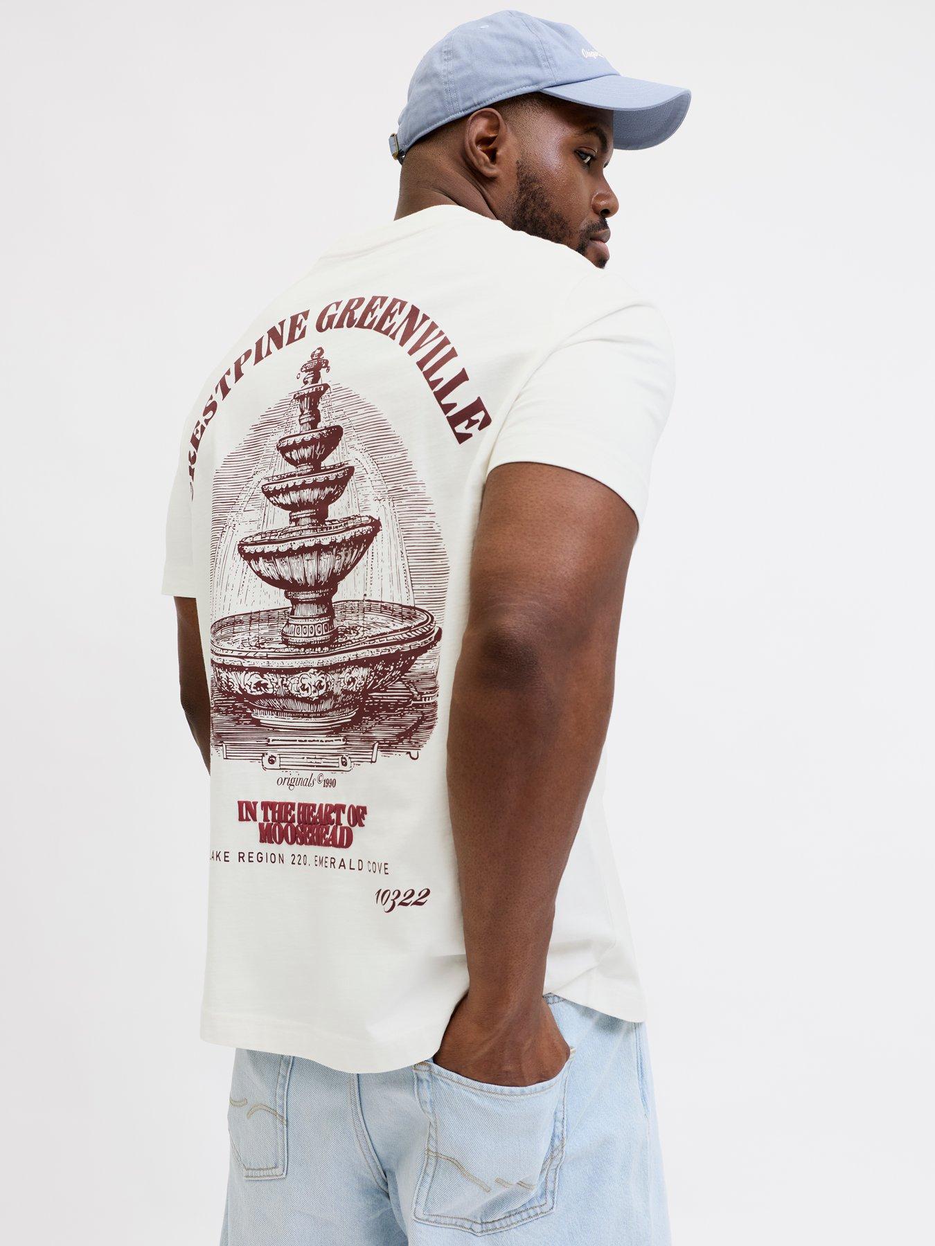 Image 2 of 7 of Jack & Jones Plus Maine Back Graphic T-Shirt - White