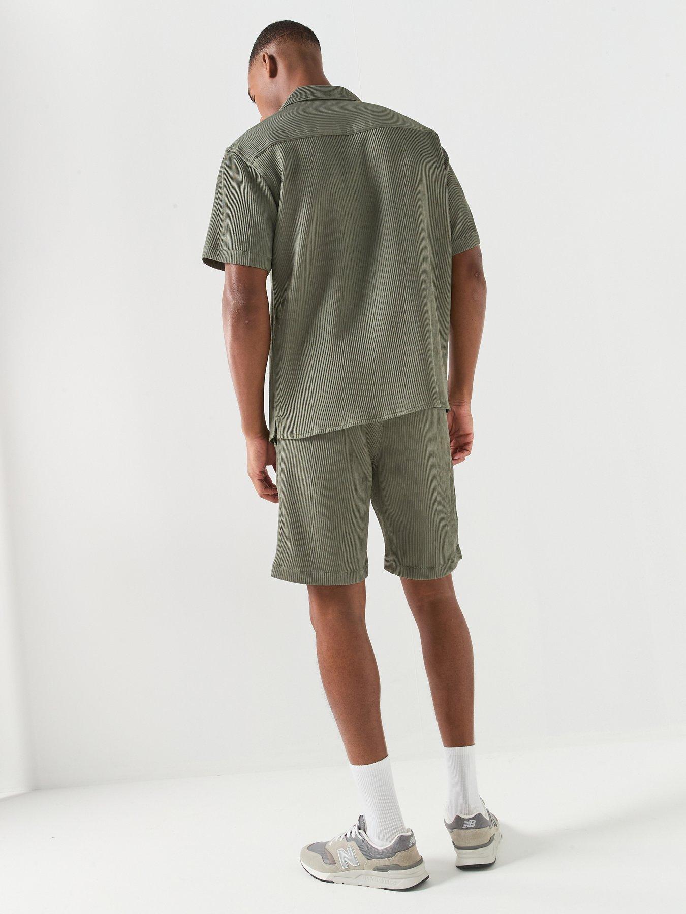 Image 2 of 5 of Jack & Jones Harrison Resort Short Sleeve Shirt And Shorts Set - Khaki