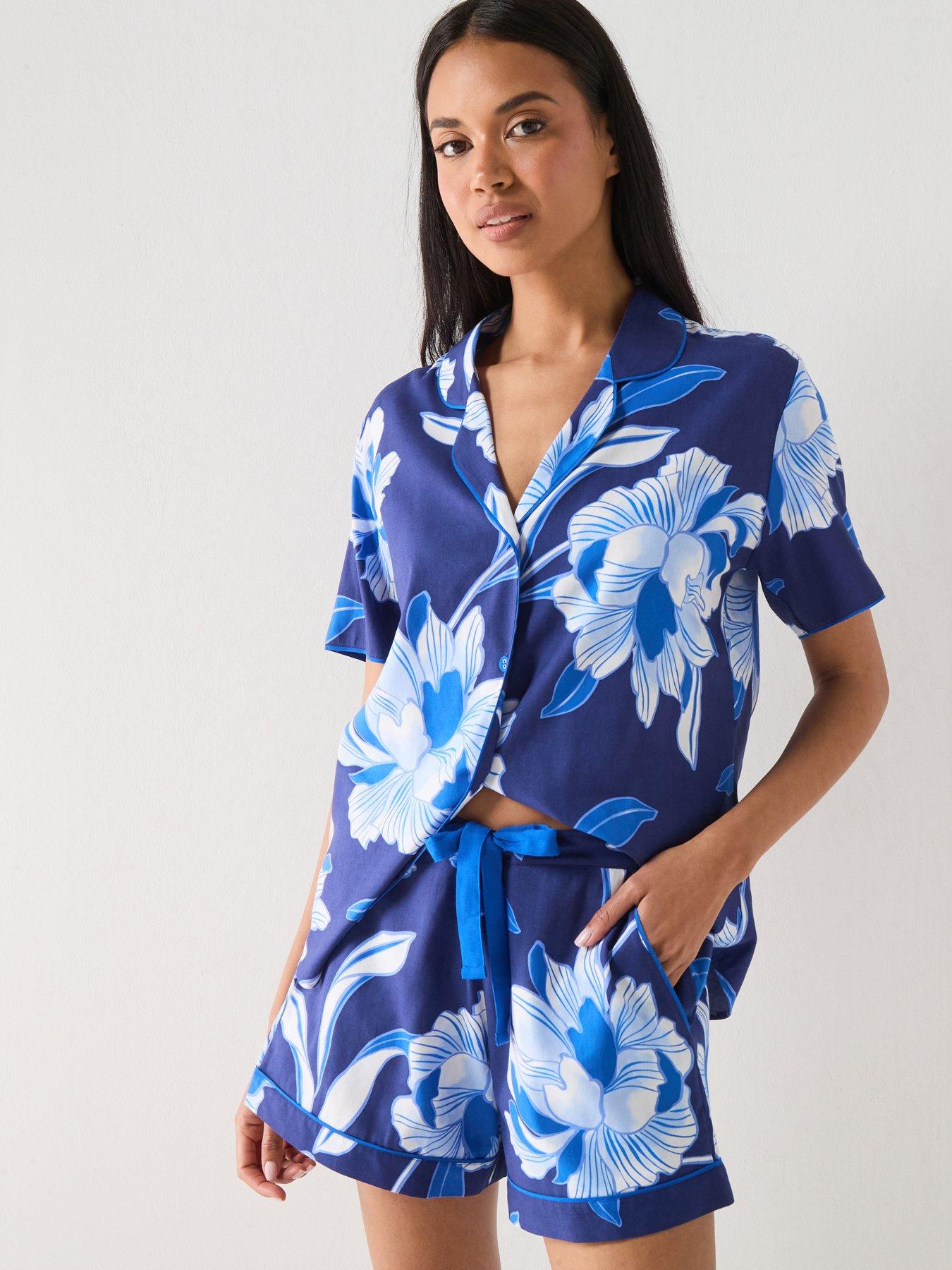 Cyberjammies Cyberjammies Essie Navy Floral Short Sleeve Short Pyjama Set - Navy