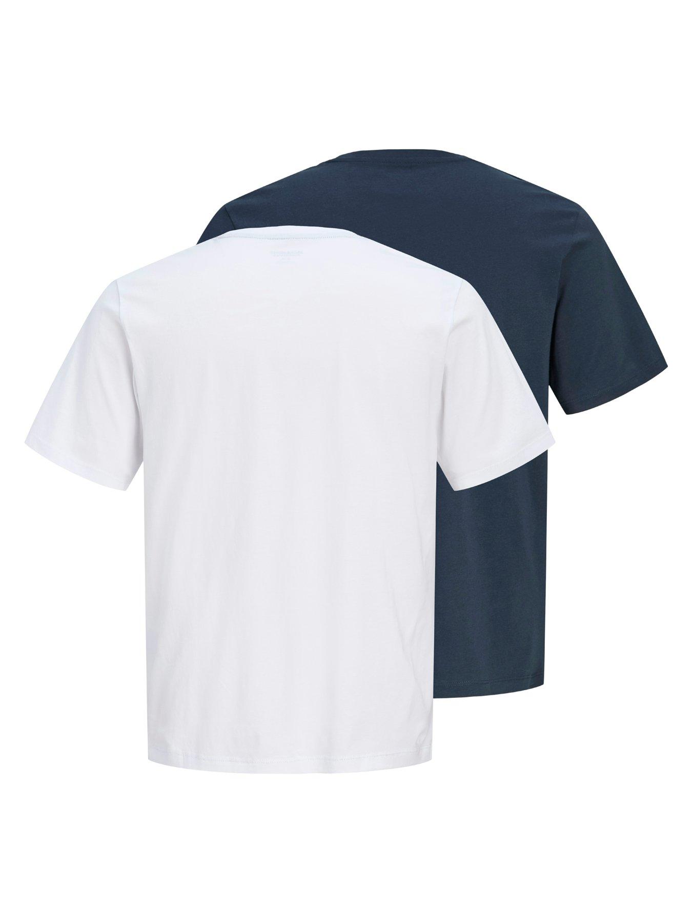 Image 2 of 7 of Jack & Jones Short Sleeve T-Shirt 2Pk - White
