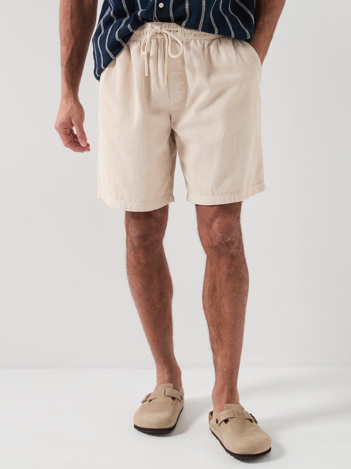 Jack & Jones Corduroy Jogger Shorts - Off White