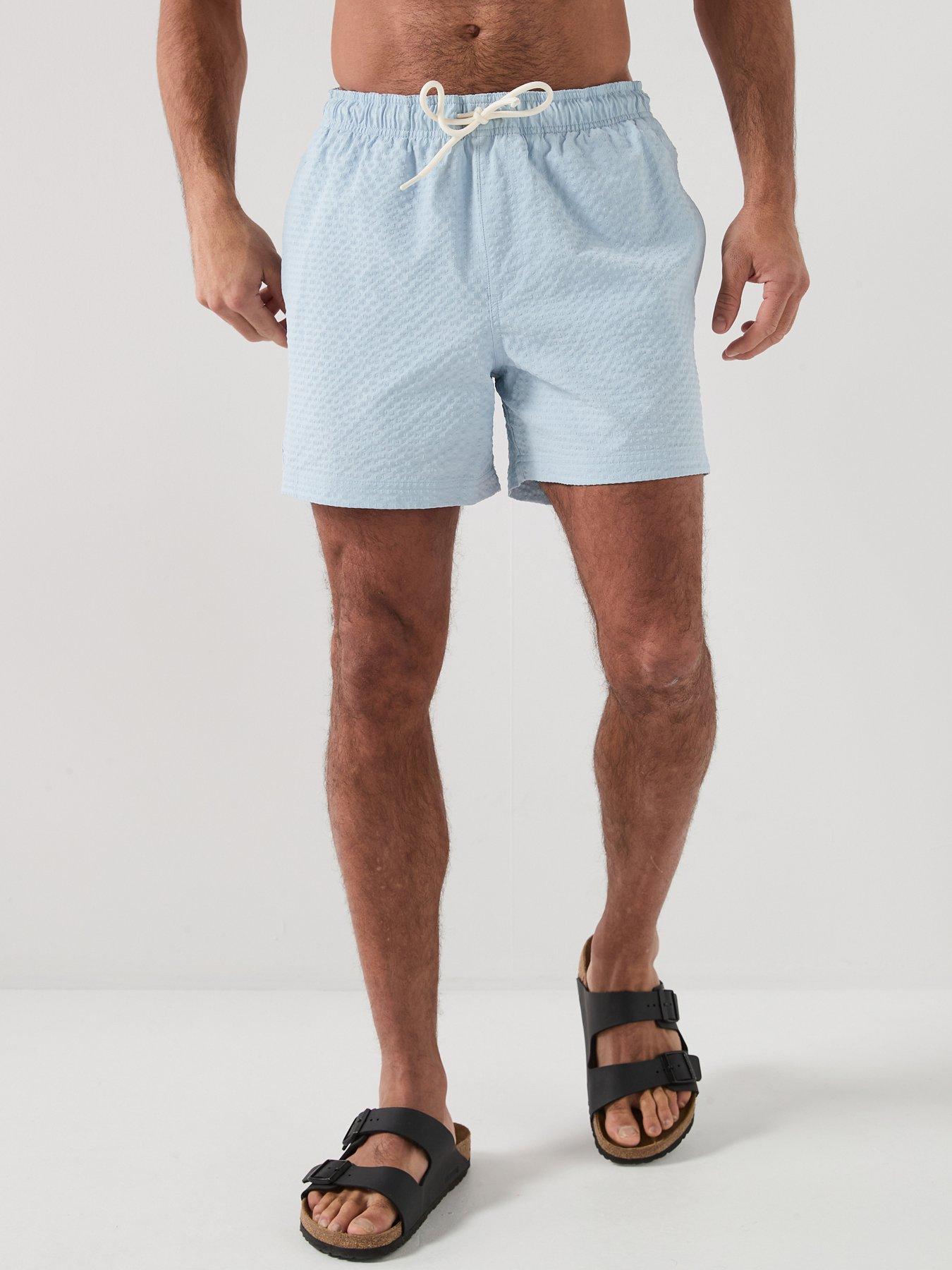 Image 1 of 5 of Jack & Jones Ocean Seersucker Swim Shorts - Blue