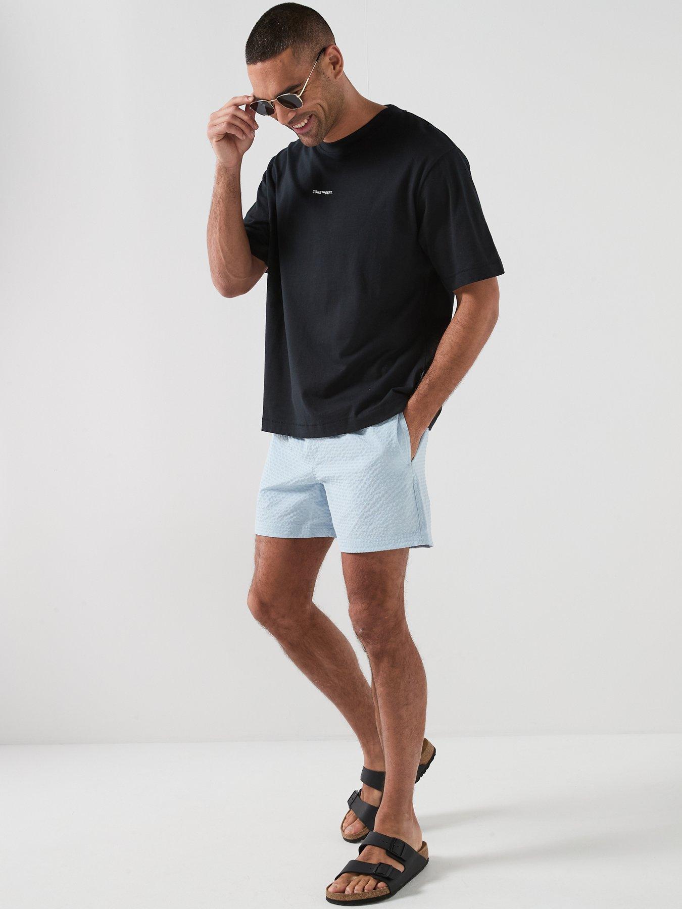 Image 3 of 5 of Jack & Jones Ocean Seersucker Swim Shorts - Blue