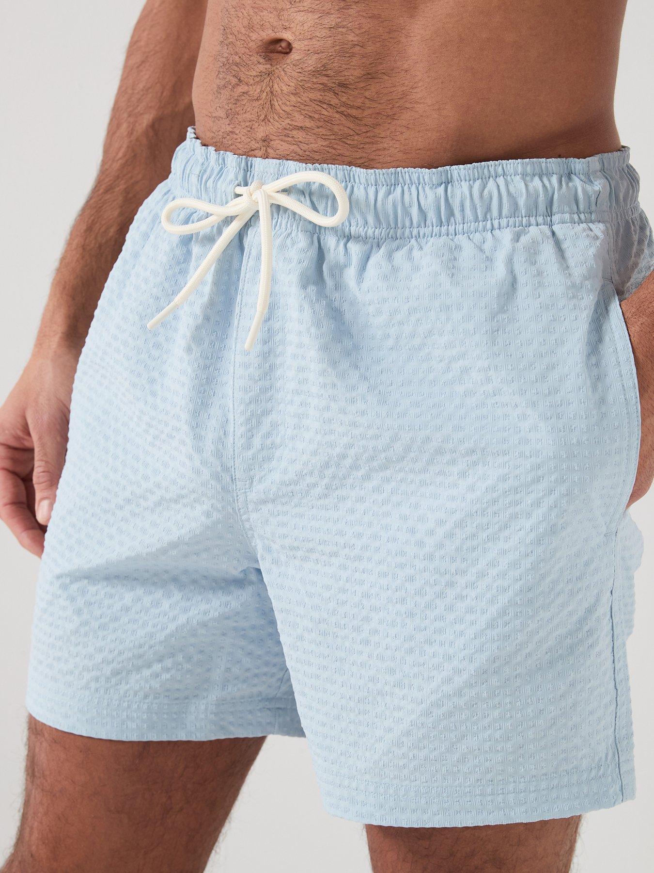 Image 4 of 5 of Jack & Jones Ocean Seersucker Swim Shorts - Blue