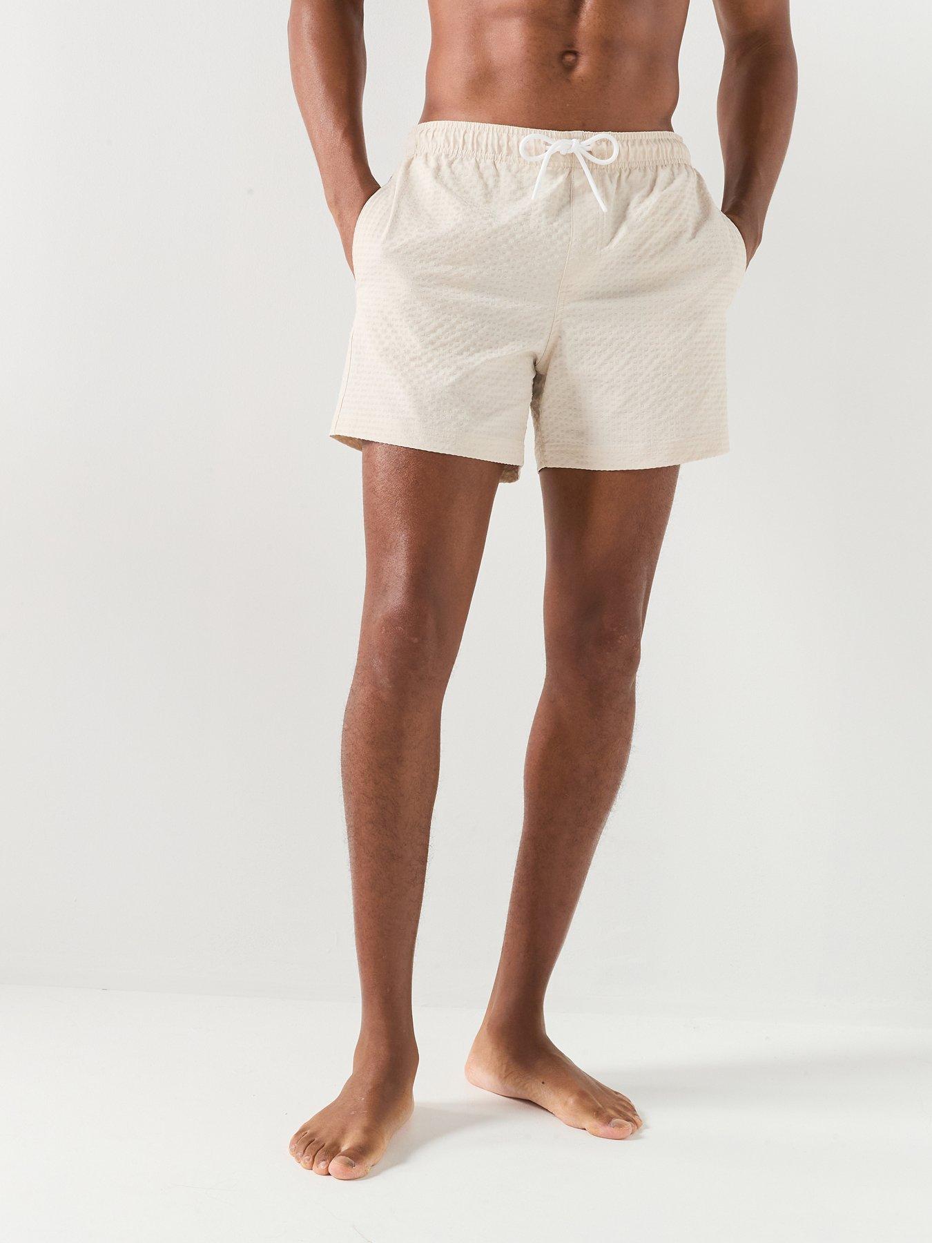 Jack & Jones Ocean Seersucker Swim Shorts - Off White