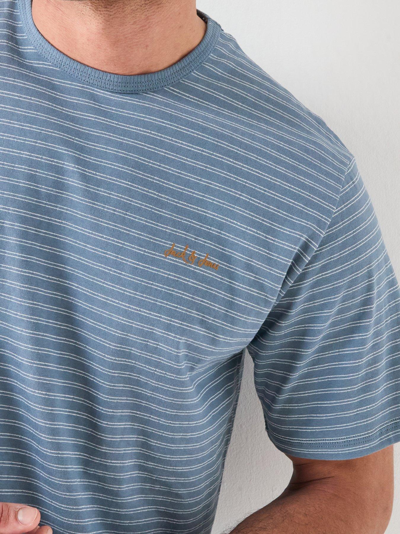 Image 5 of 6 of Jack & Jones Devin Daytona Striped T-Shirt - Blue