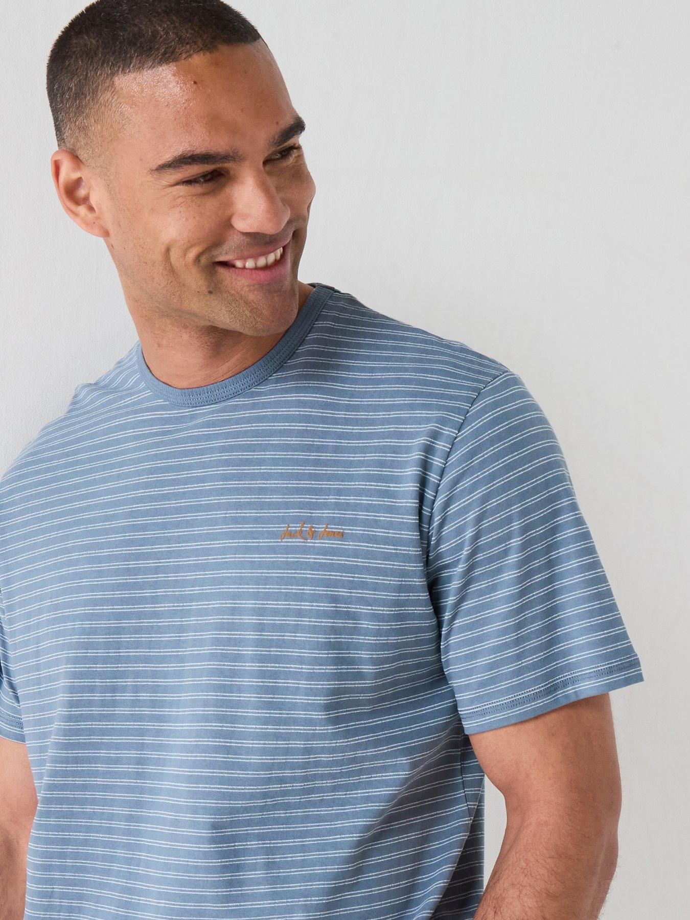 Image 6 of 6 of Jack & Jones Devin Daytona Striped T-Shirt - Blue