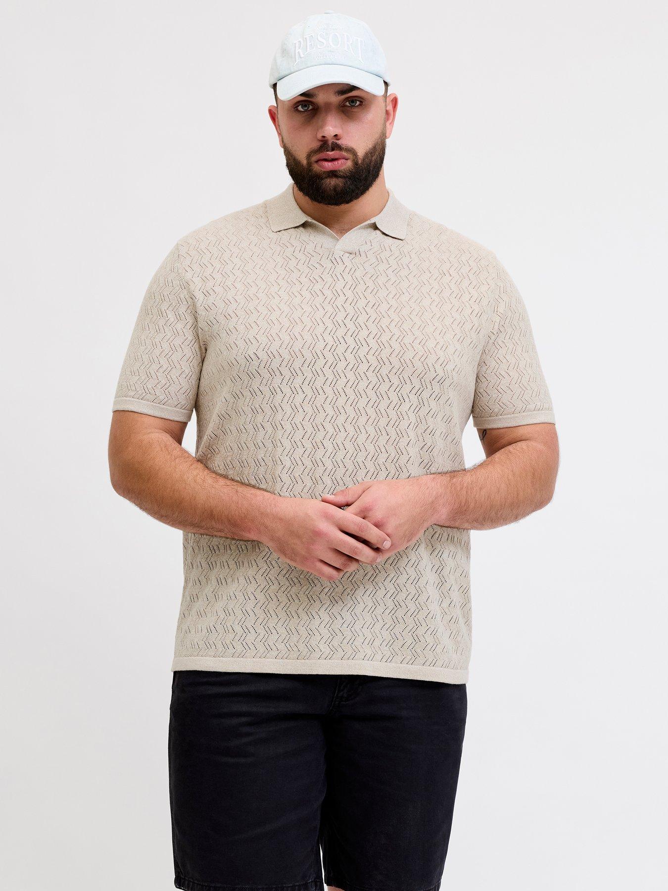 Jack & Jones Jack  &  Jones Plus Split Neck Short Sleeve Polo
