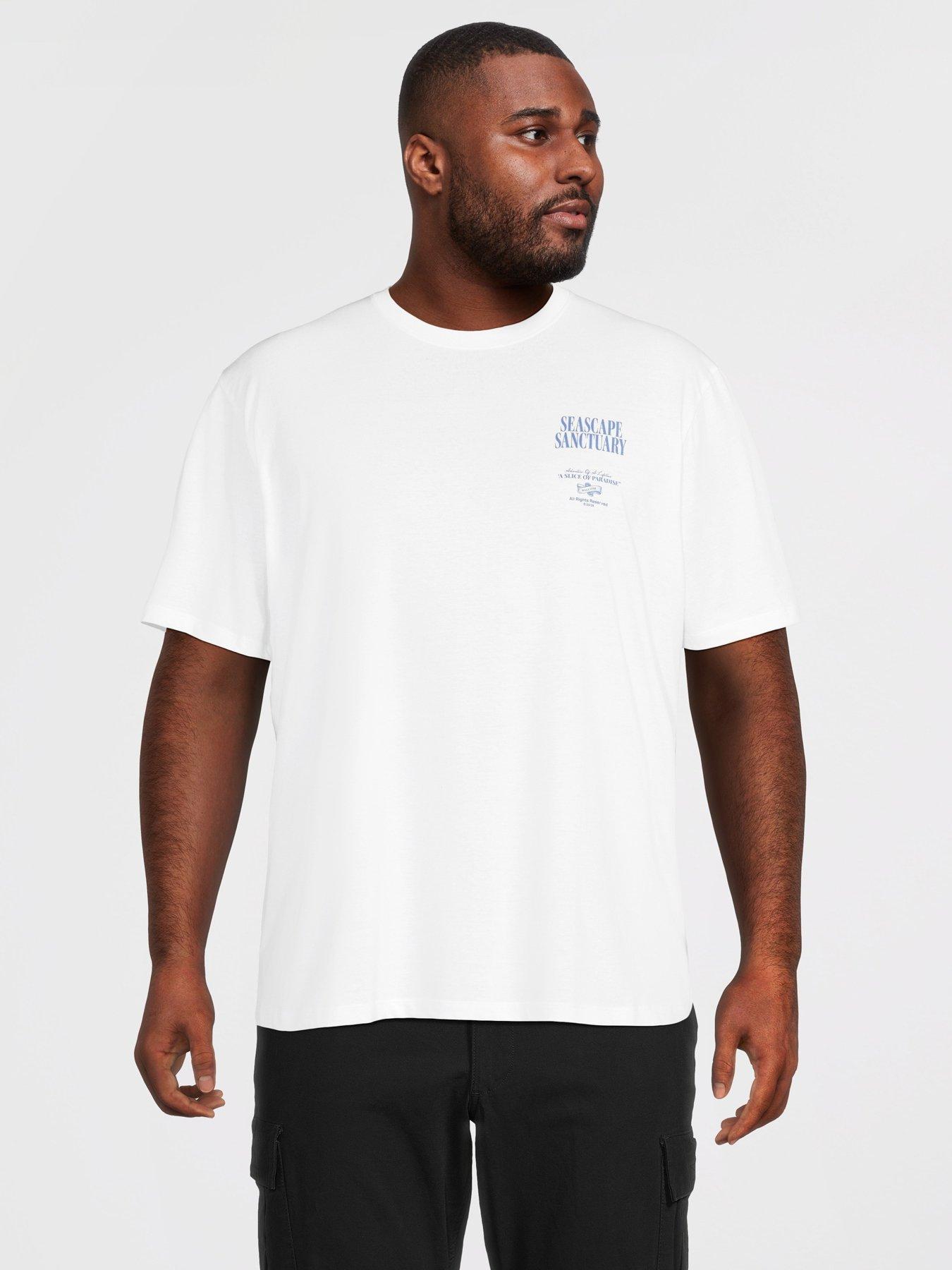 Jack & Jones Plus Cut-Out Photo T-Shirt - White in Bright White