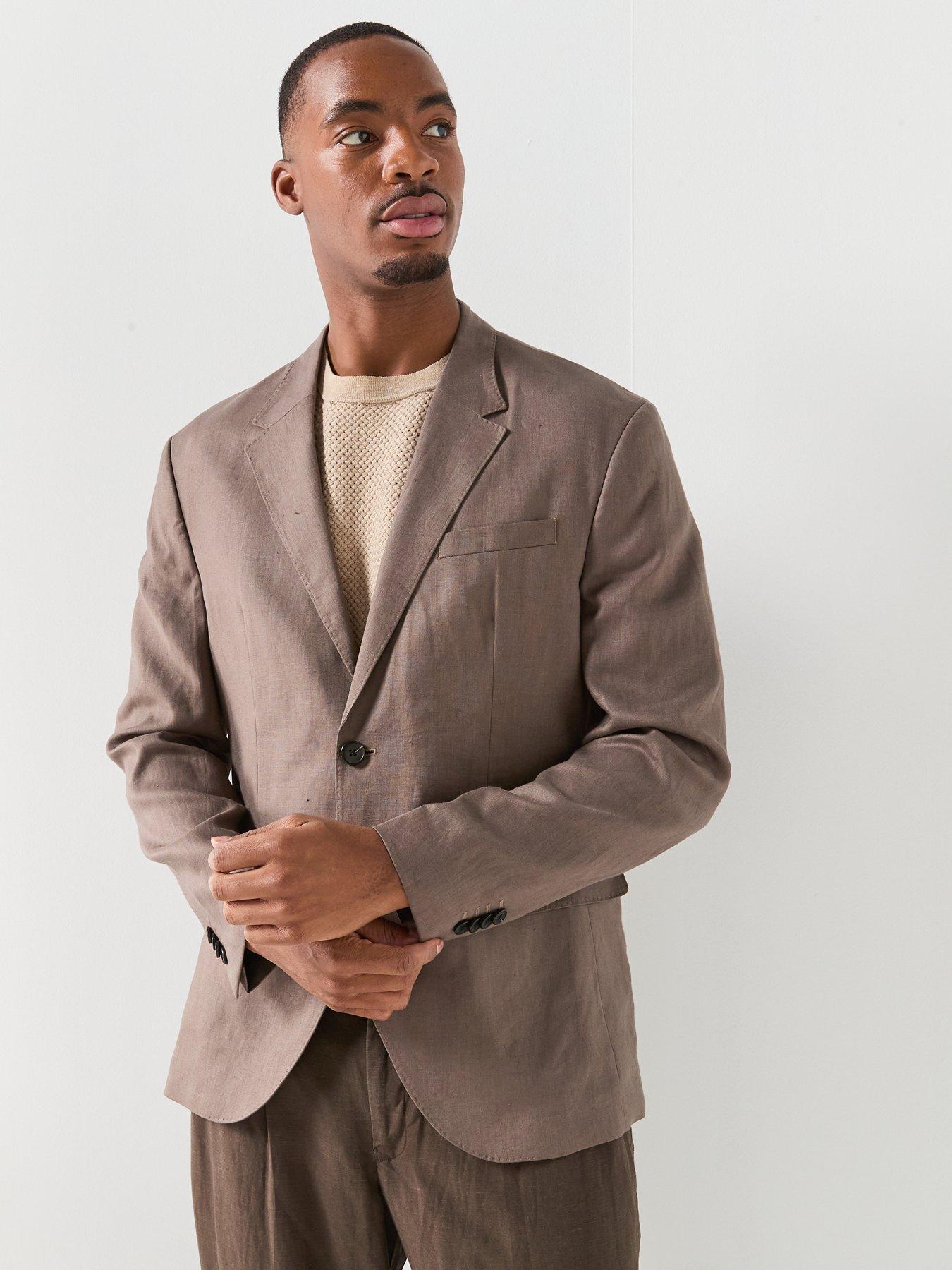 Image 4 of 6 of Jack & Jones Premium Martin Lawrence Linen Suit Jacket - Brown
