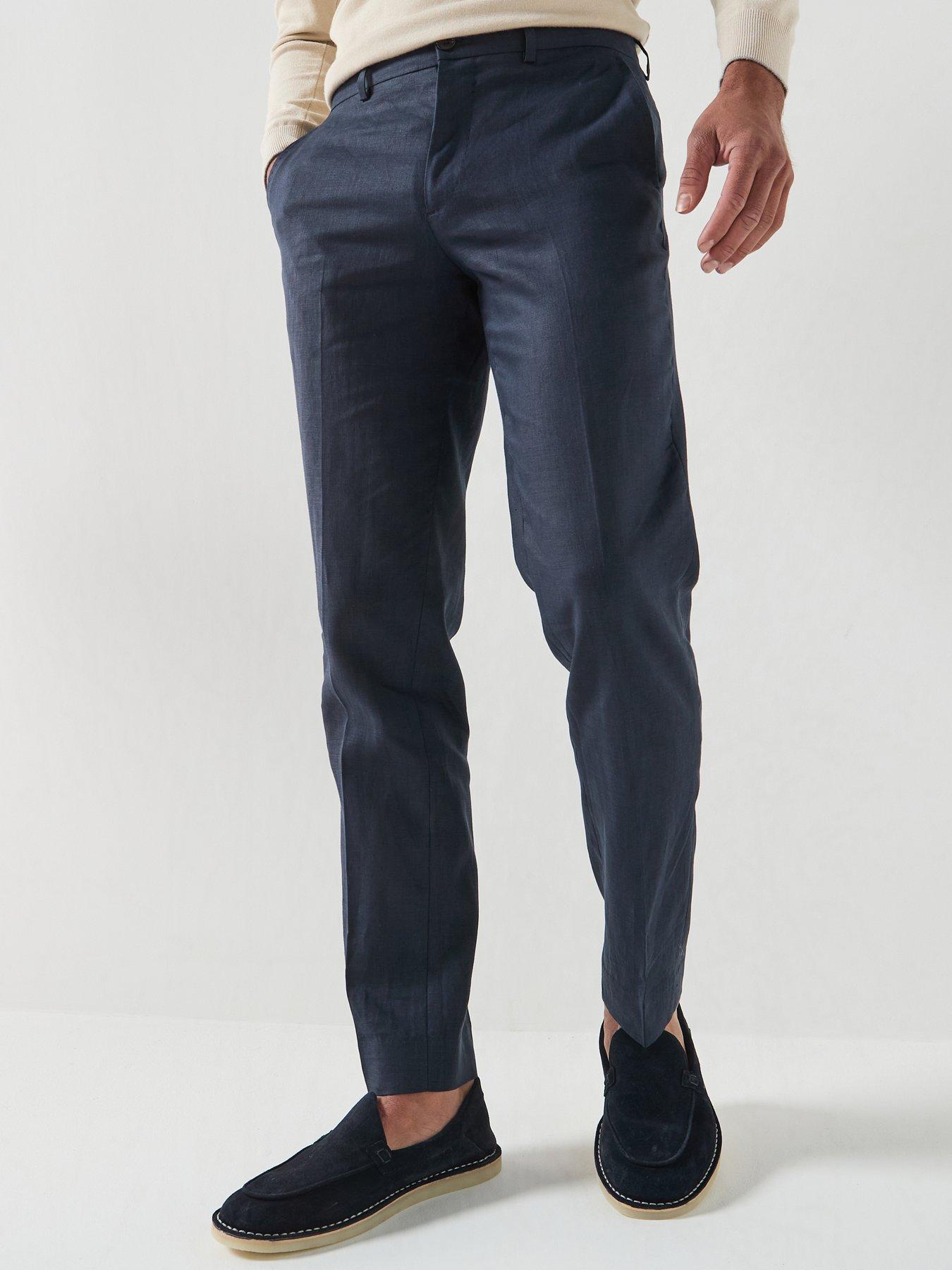 Image 1 of 6 of Jack & Jones Premium Martin Lawrence Linen Suit Trousers - Navy