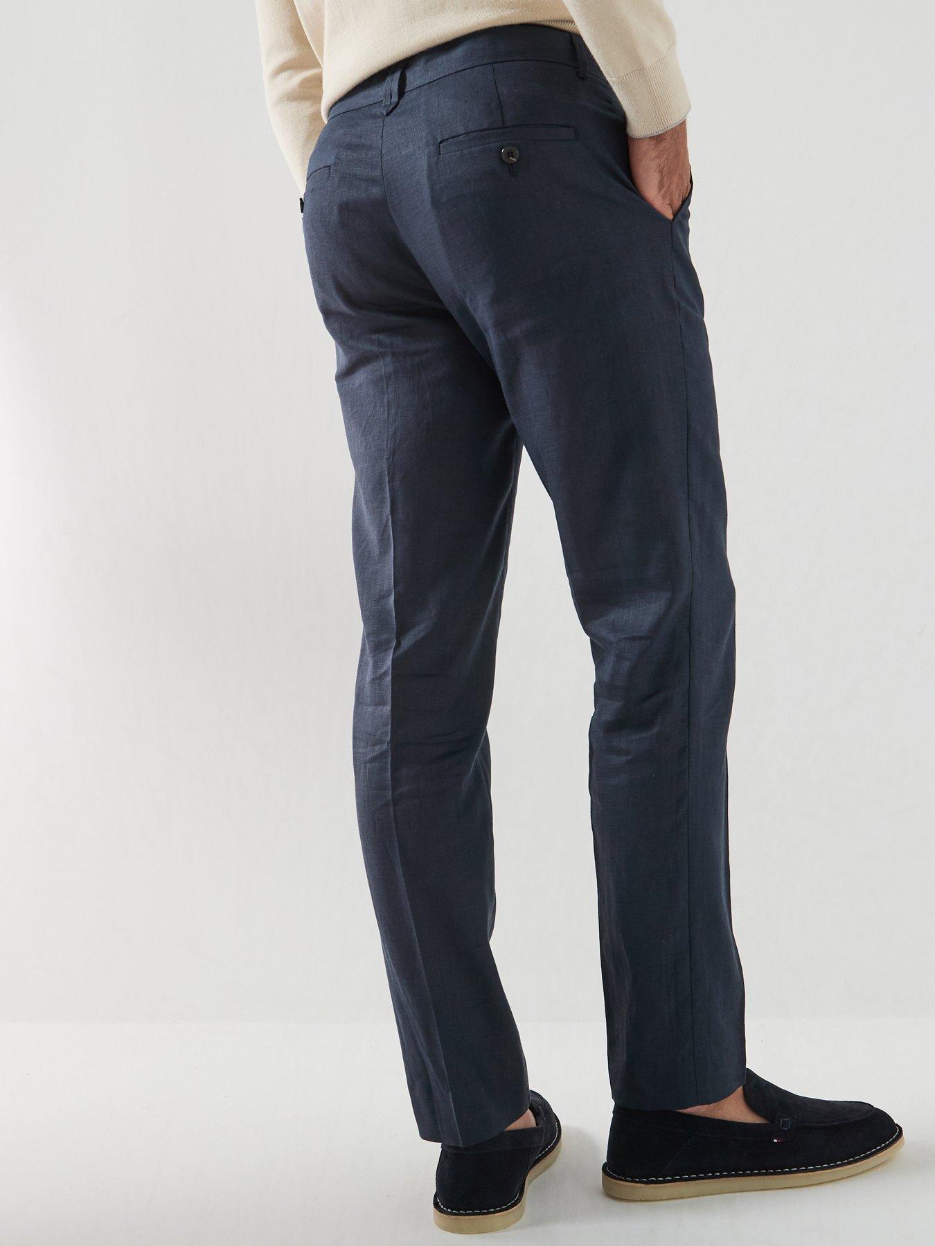 Image 2 of 6 of Jack & Jones Premium Martin Lawrence Linen Suit Trousers - Navy