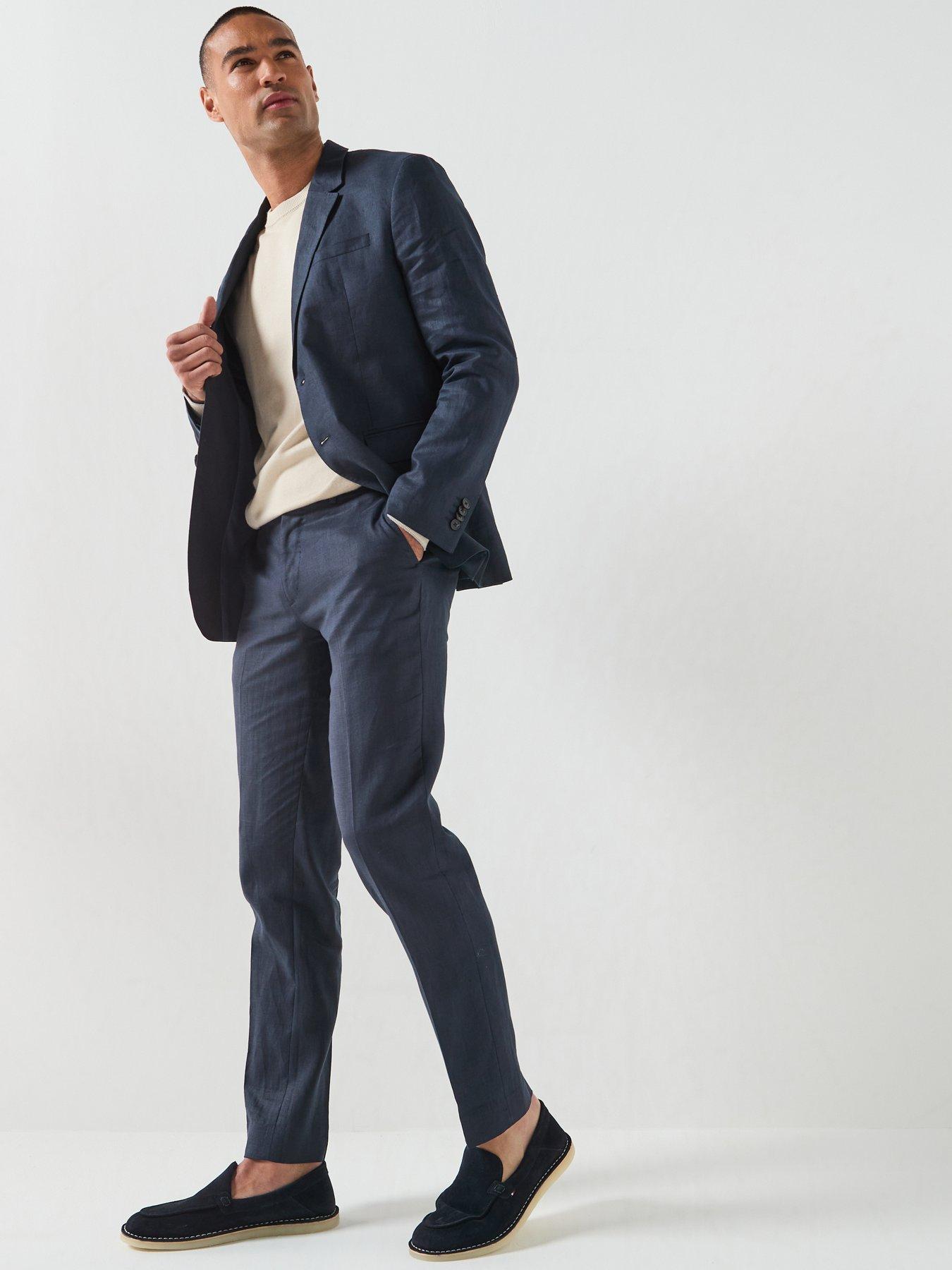 Image 3 of 6 of Jack & Jones Premium Martin Lawrence Linen Suit Trousers - Navy