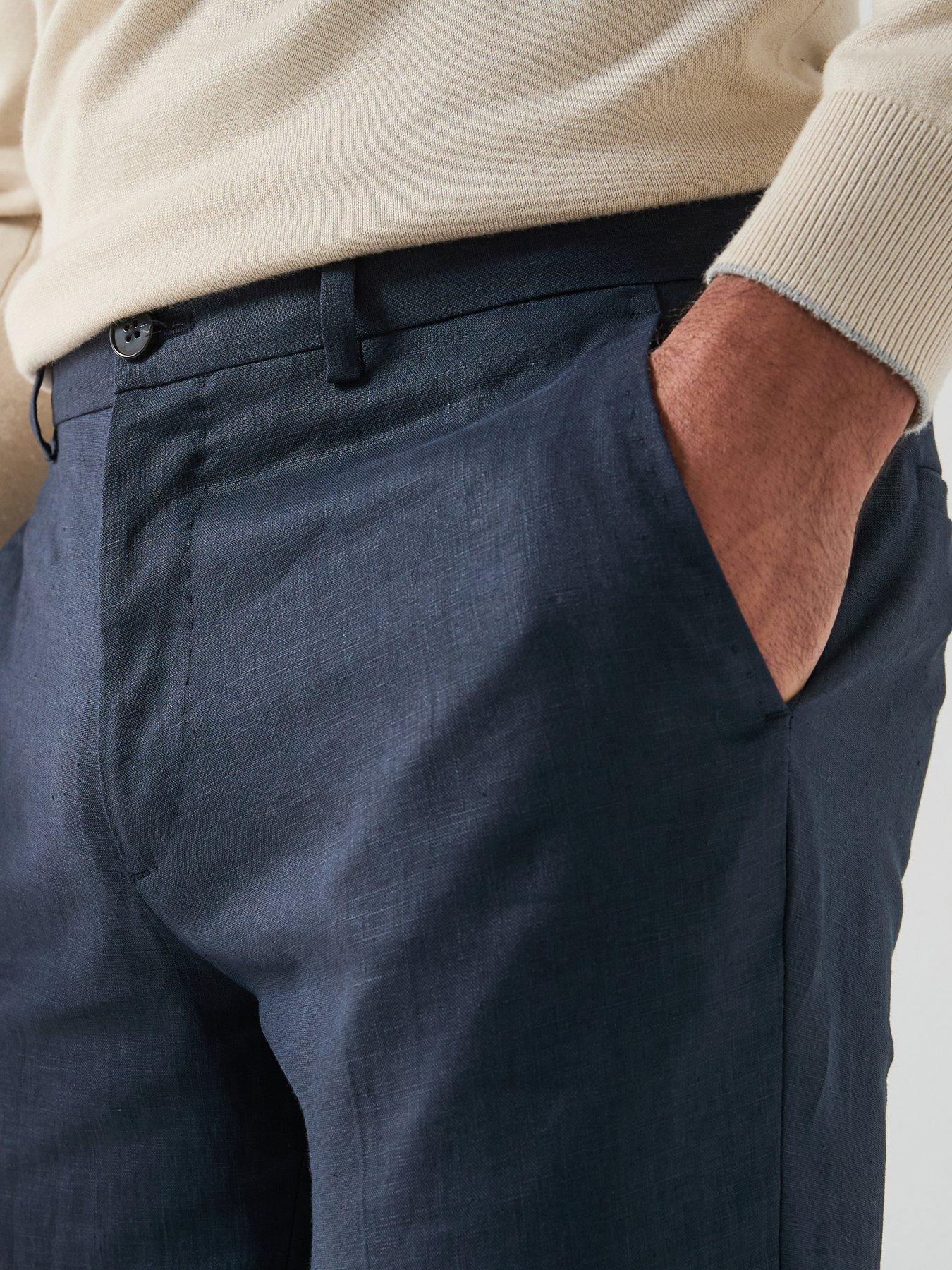 Image 4 of 6 of Jack & Jones Premium Martin Lawrence Linen Suit Trousers - Navy