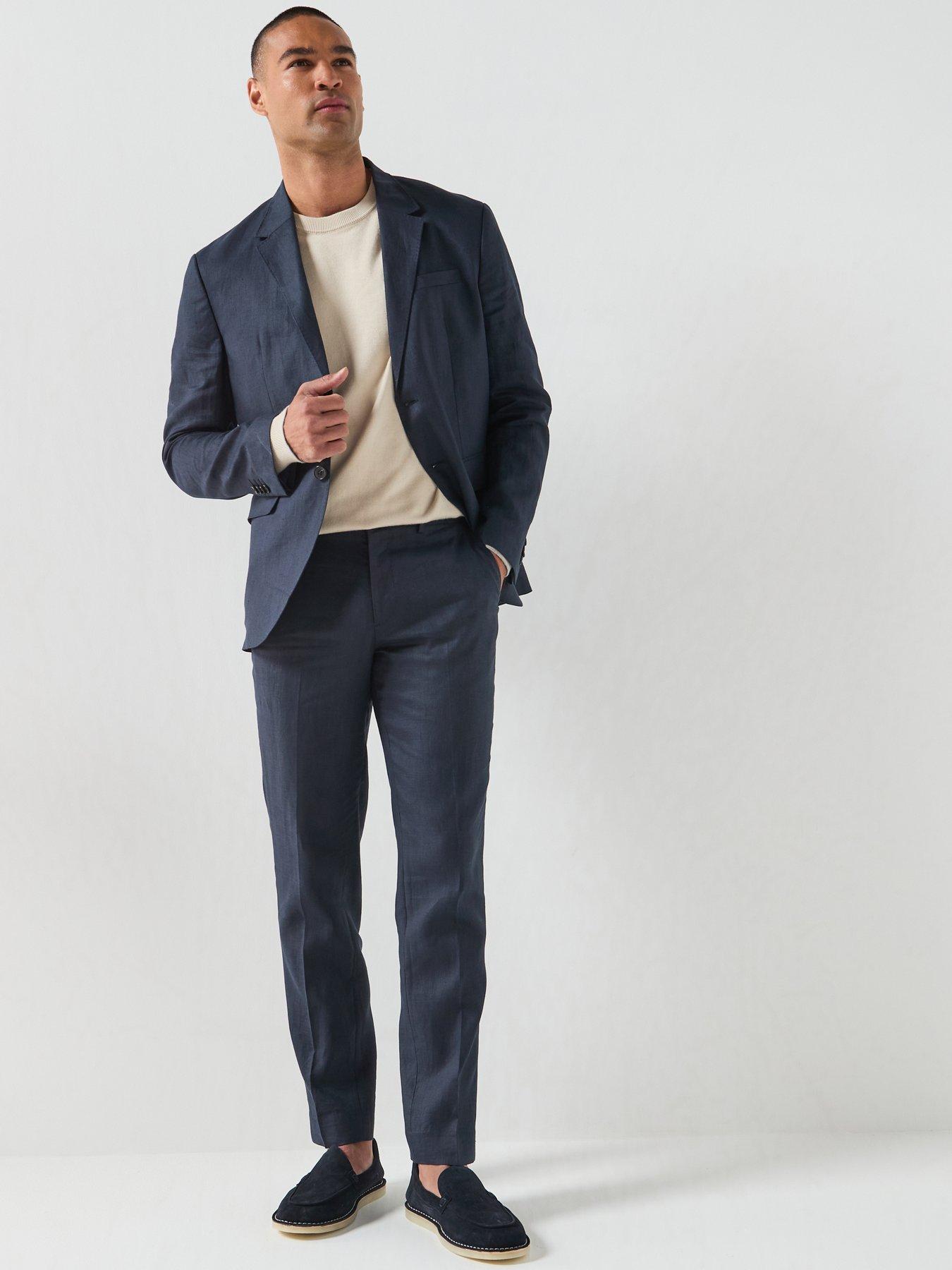 Image 6 of 6 of Jack & Jones Premium Martin Lawrence Linen Suit Trousers - Navy