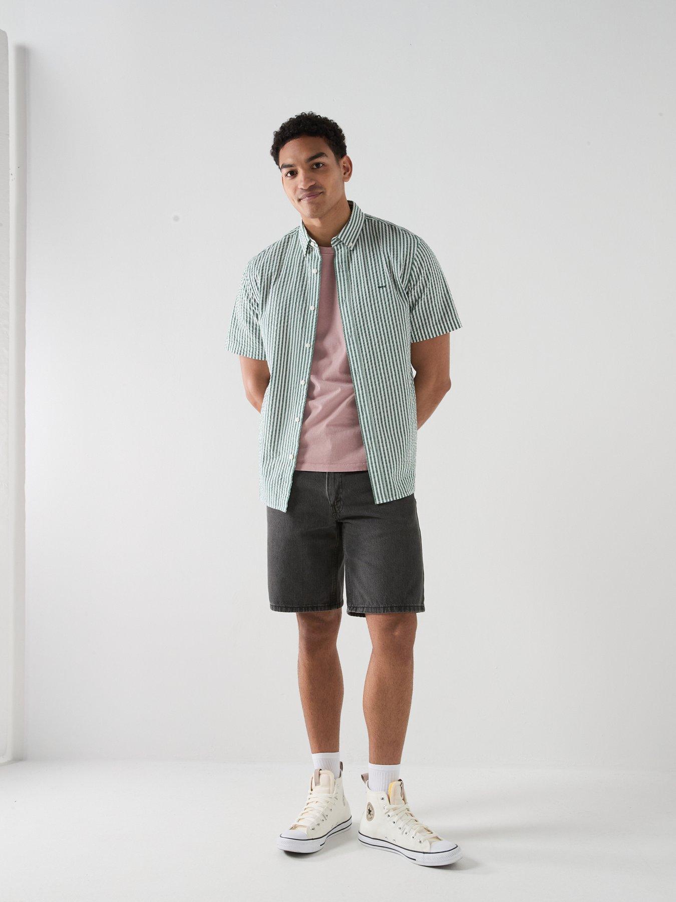 levis-authentic-button-down-short-sleeve-seersucker-shirt-greenback