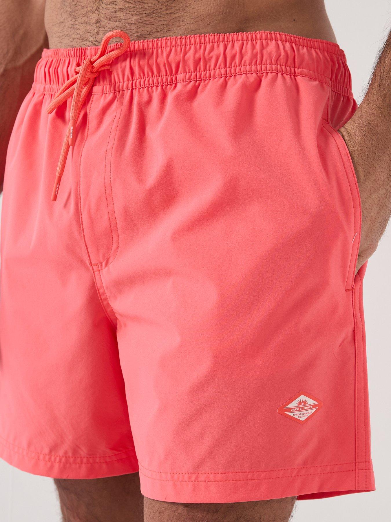 Image 4 of 5 of Jack & Jones Maui Tropic Solid Swim Shorts - Orange