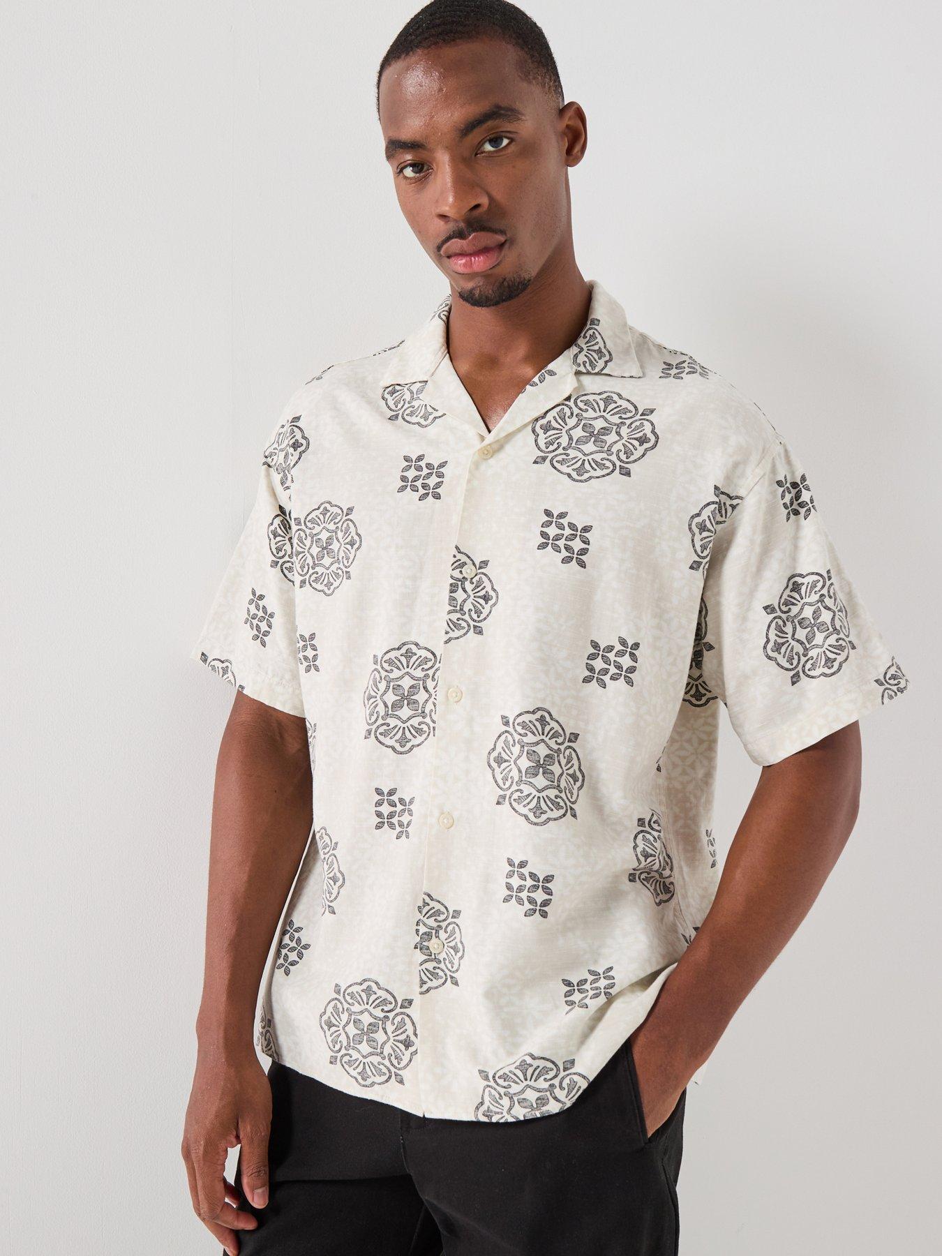 Jack & Jones Alfredo Short Sleeve Resort Shirt - Cream
