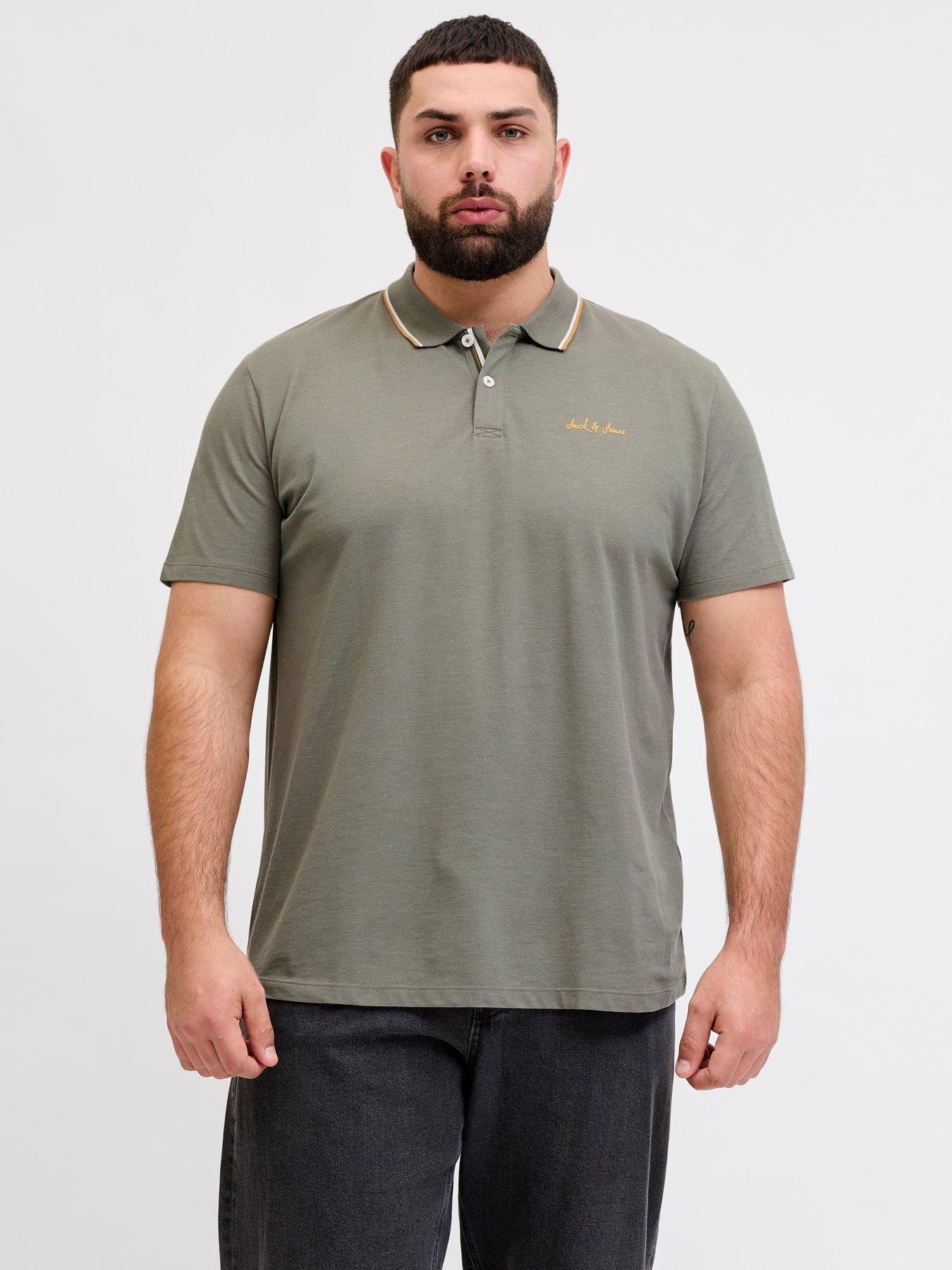 Image 1 of 5 of Jack & Jones Plus Blaze Polo Shirt - Khaki