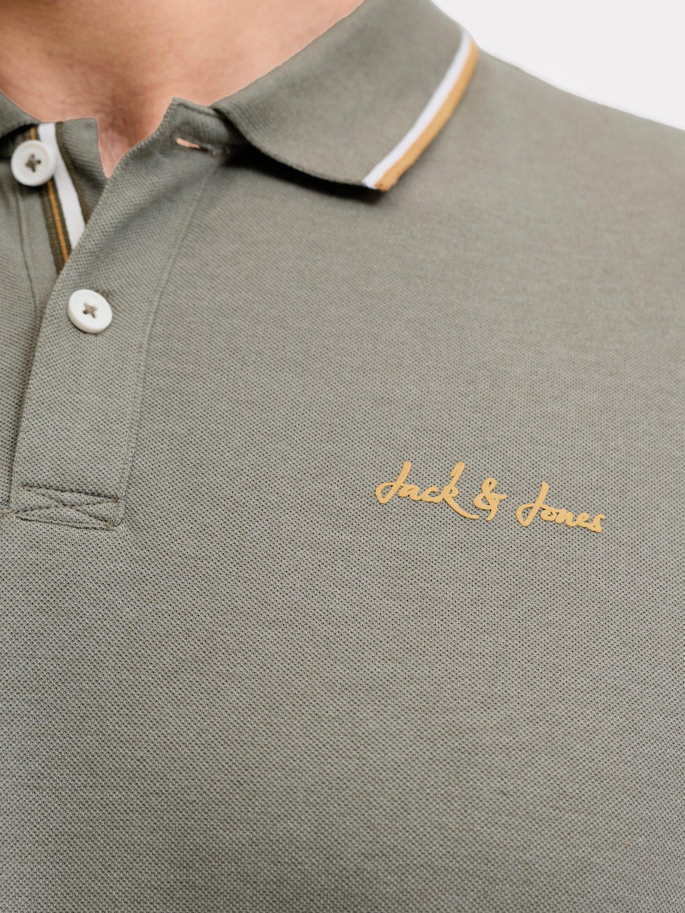 Image 5 of 5 of Jack & Jones Plus Blaze Polo Shirt - Khaki