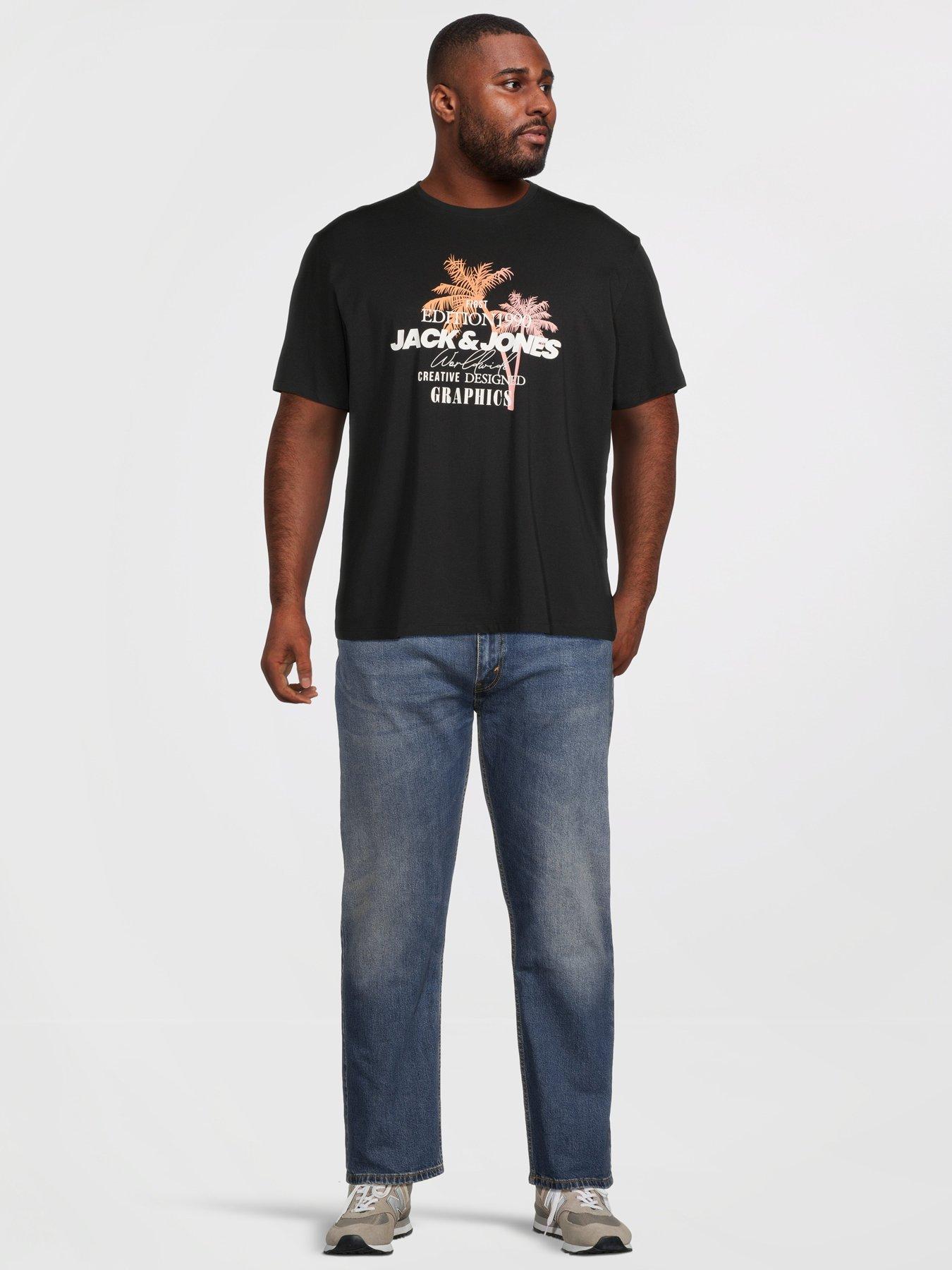 Image 3 of 5 of Jack & Jones Plus Gradient Print T-Shirt - Black