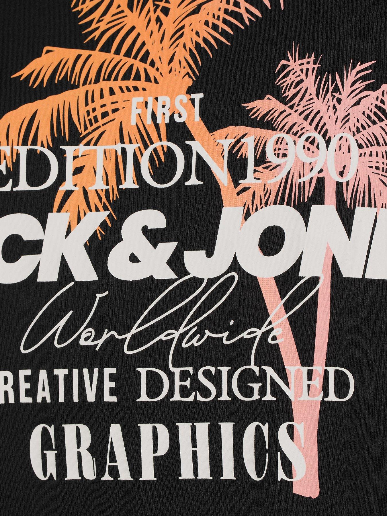 Image 4 of 5 of Jack & Jones Plus Gradient Print T-Shirt - Black