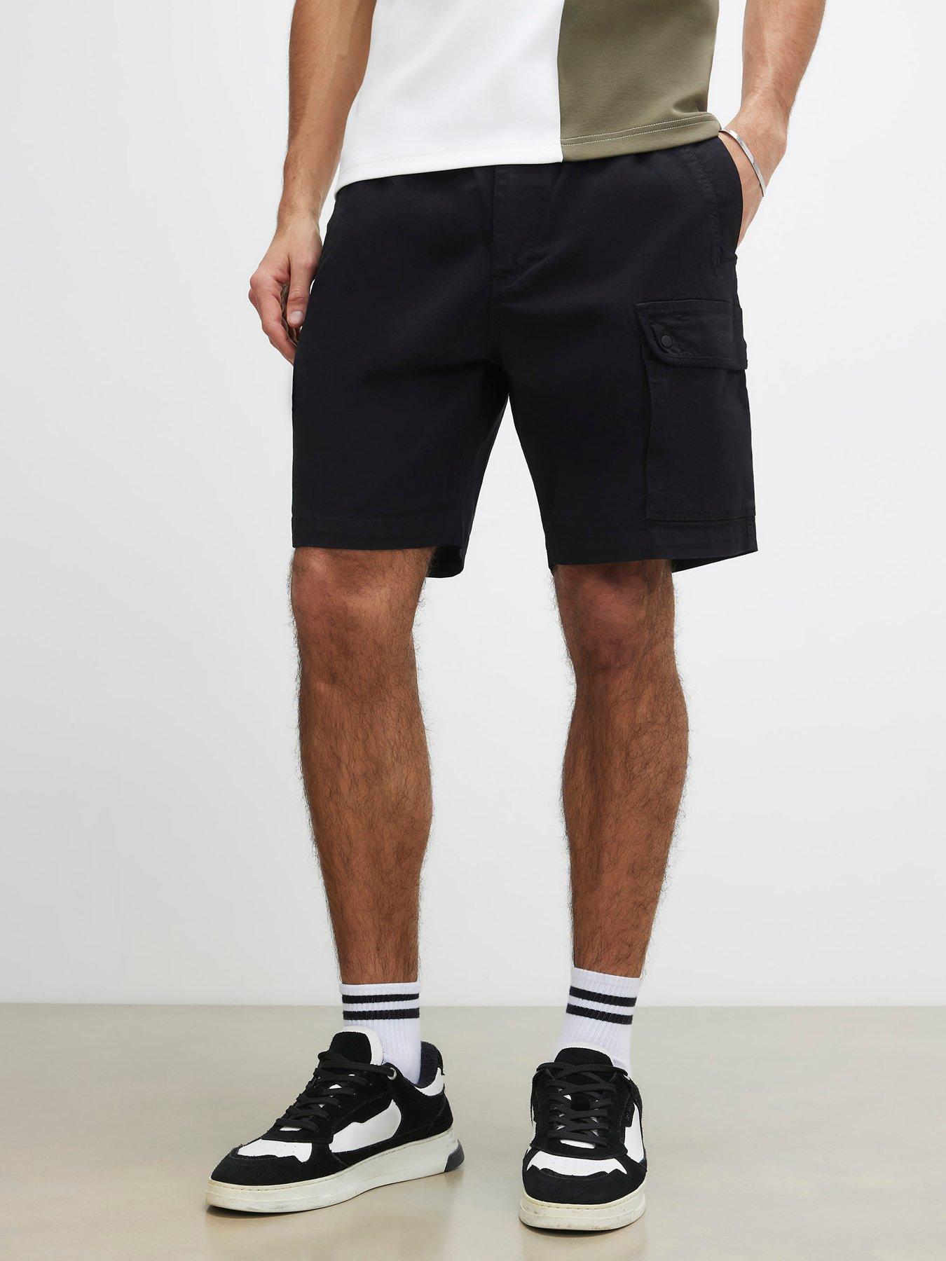 River Island Romeo Cargo Shorts - Black