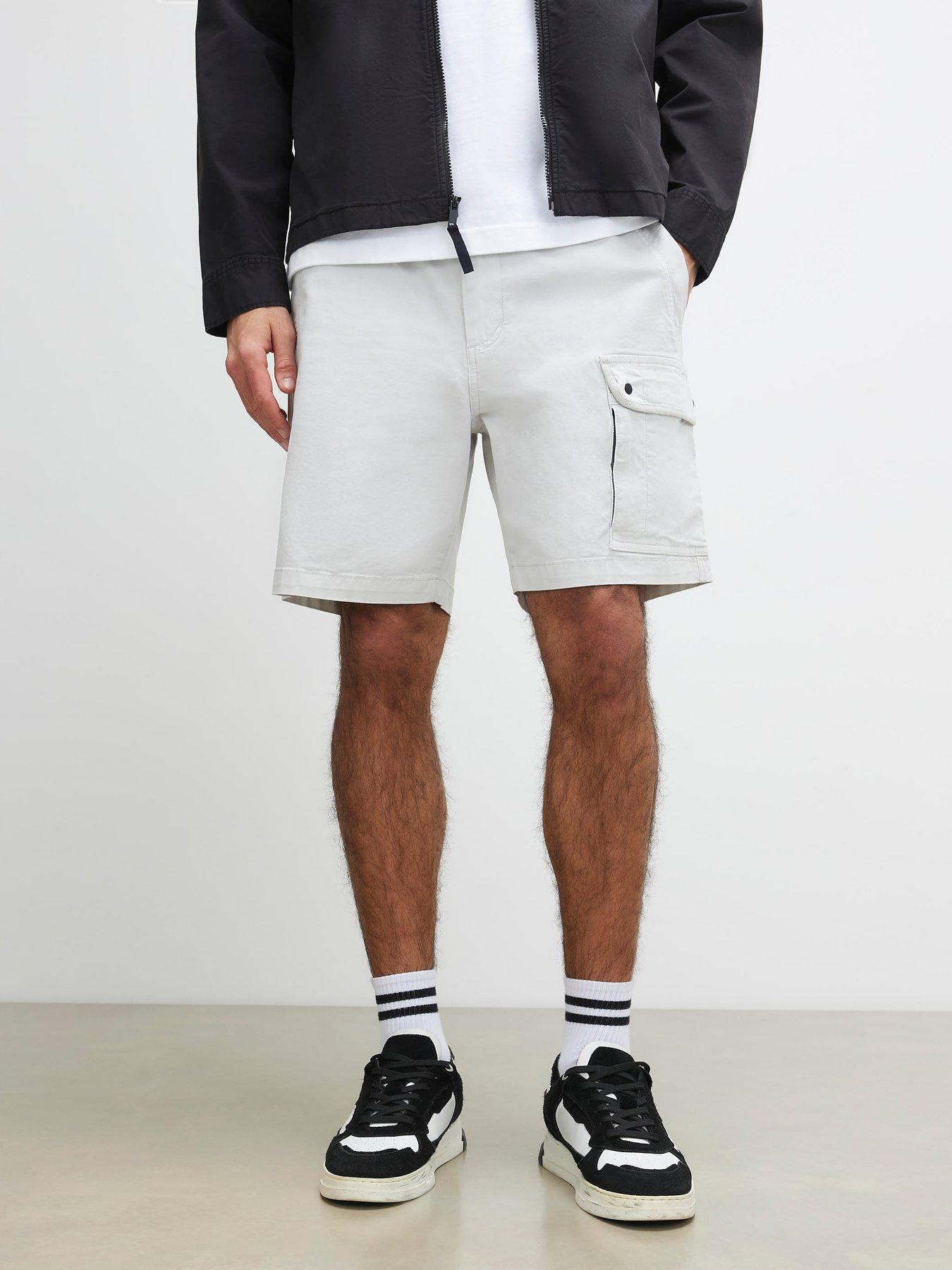 river-island-romeo-cargo-shorts-greyfront