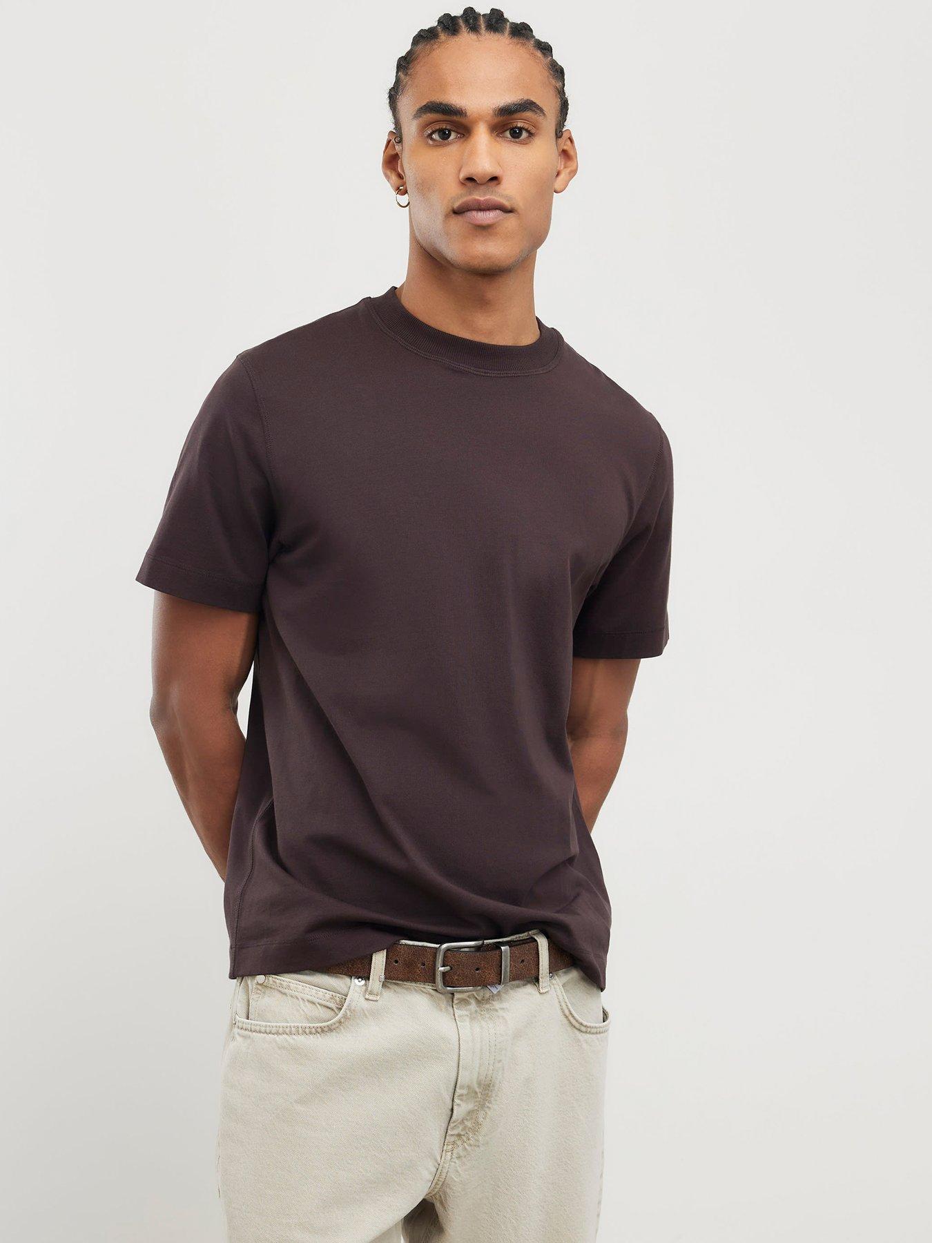 river-island-regular-essentials-short-sleeve-t-shirt-dark-brownfront