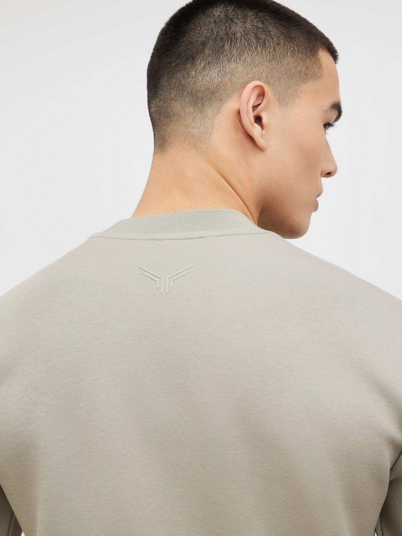 river-island-slim-nylon-pocket-long-sleeve-crew-sweatshirt-greenstillFront