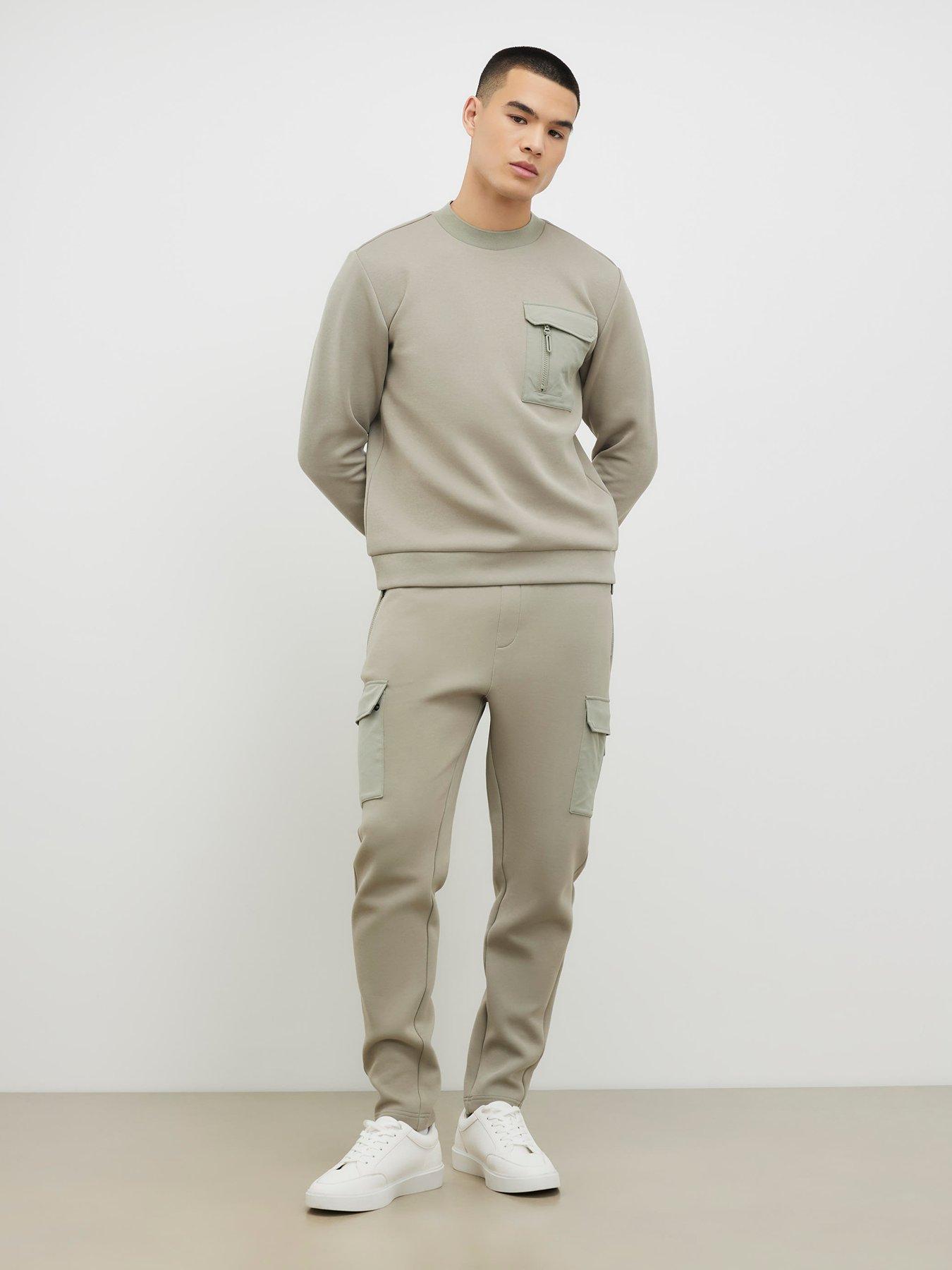 river-island-slim-nylon-pocket-long-sleeve-crew-sweatshirt-greenback