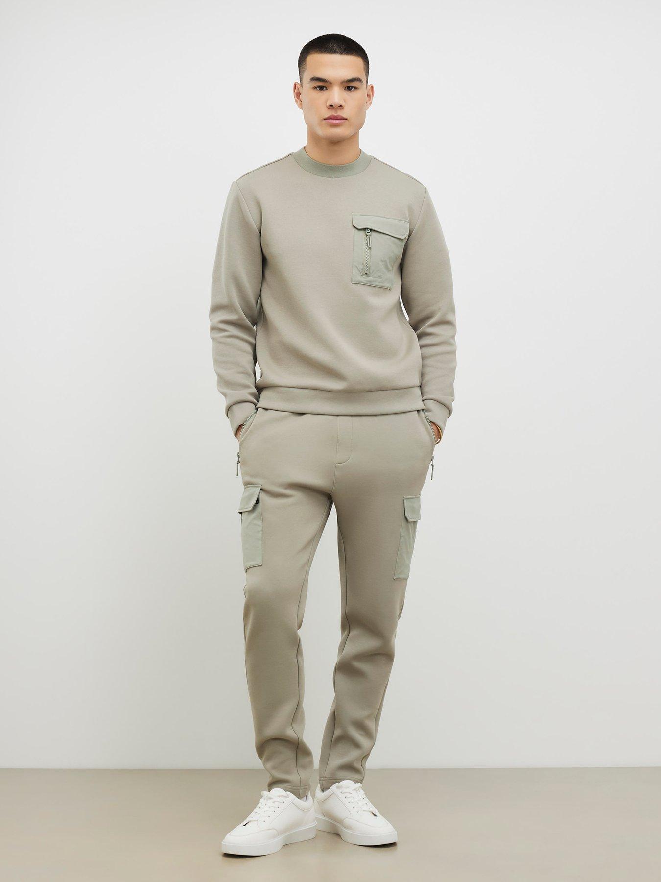 river-island-slim-nylon-pocket-joggers-greenback