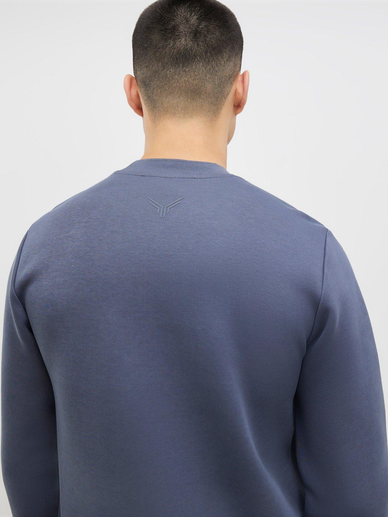 river-island-slim-nylon-pocket-long-sleeve-crew-sweatshirt-greystillFront