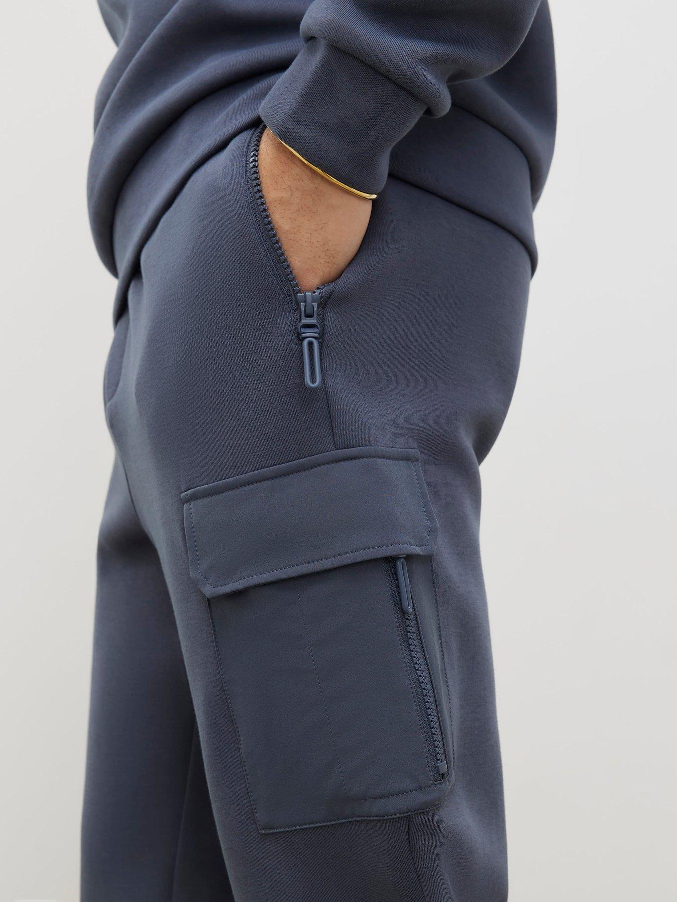 Image 4 of 4 of River Island Slim Nylon Pocket Joggers - Grey