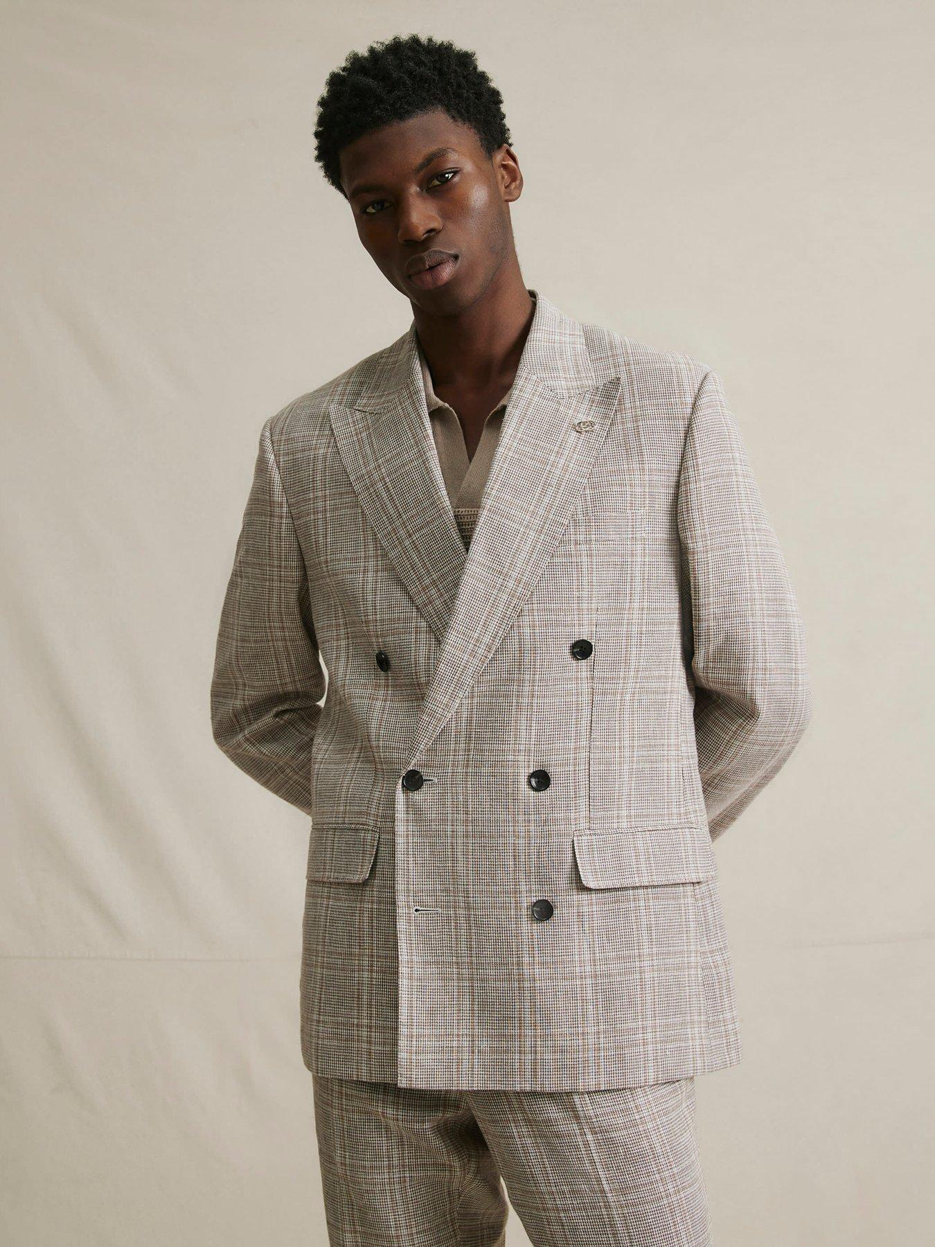 River Island Linen Check Jacket - Grey