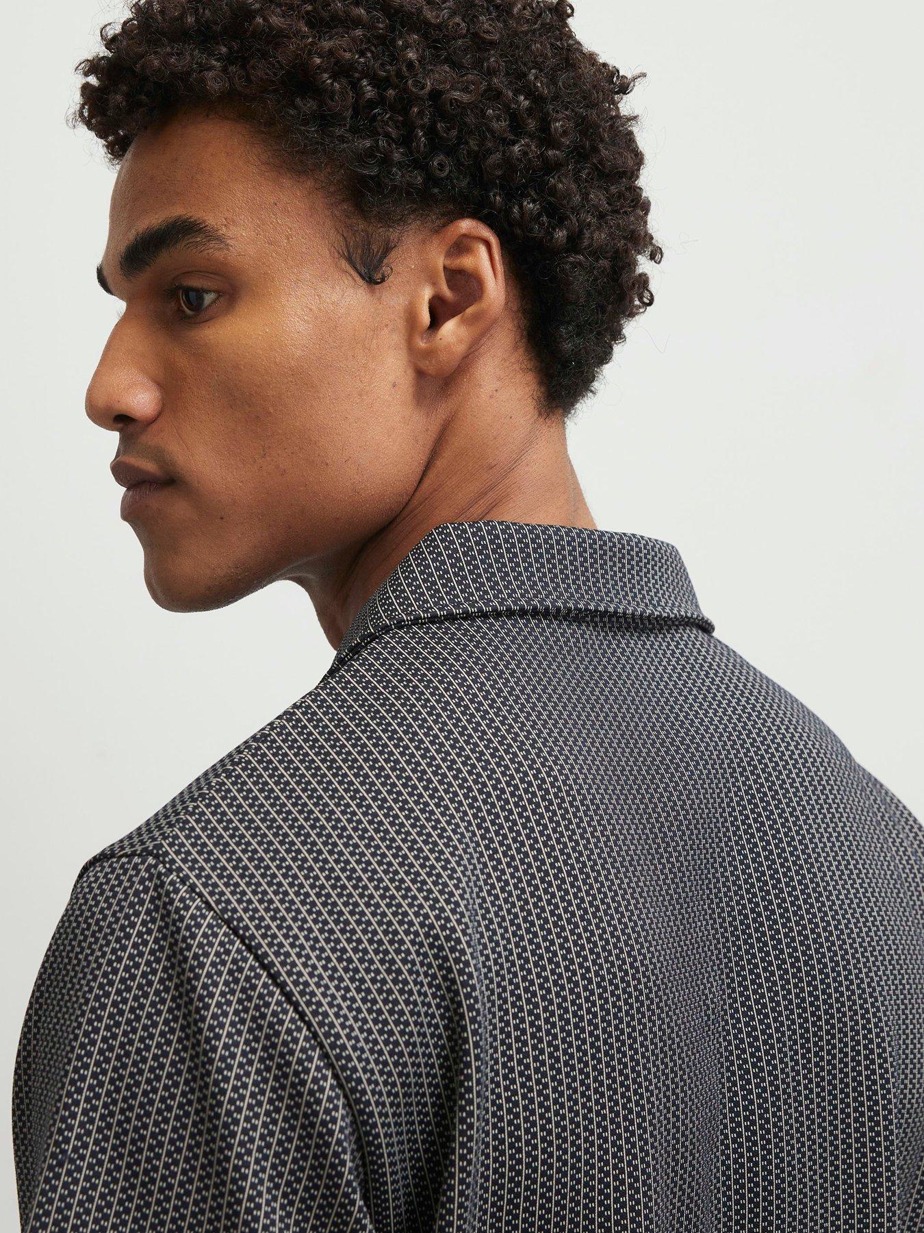 Image 2 of 6 of River Island Check Jacquard Short Sleeve Shirt - Beige