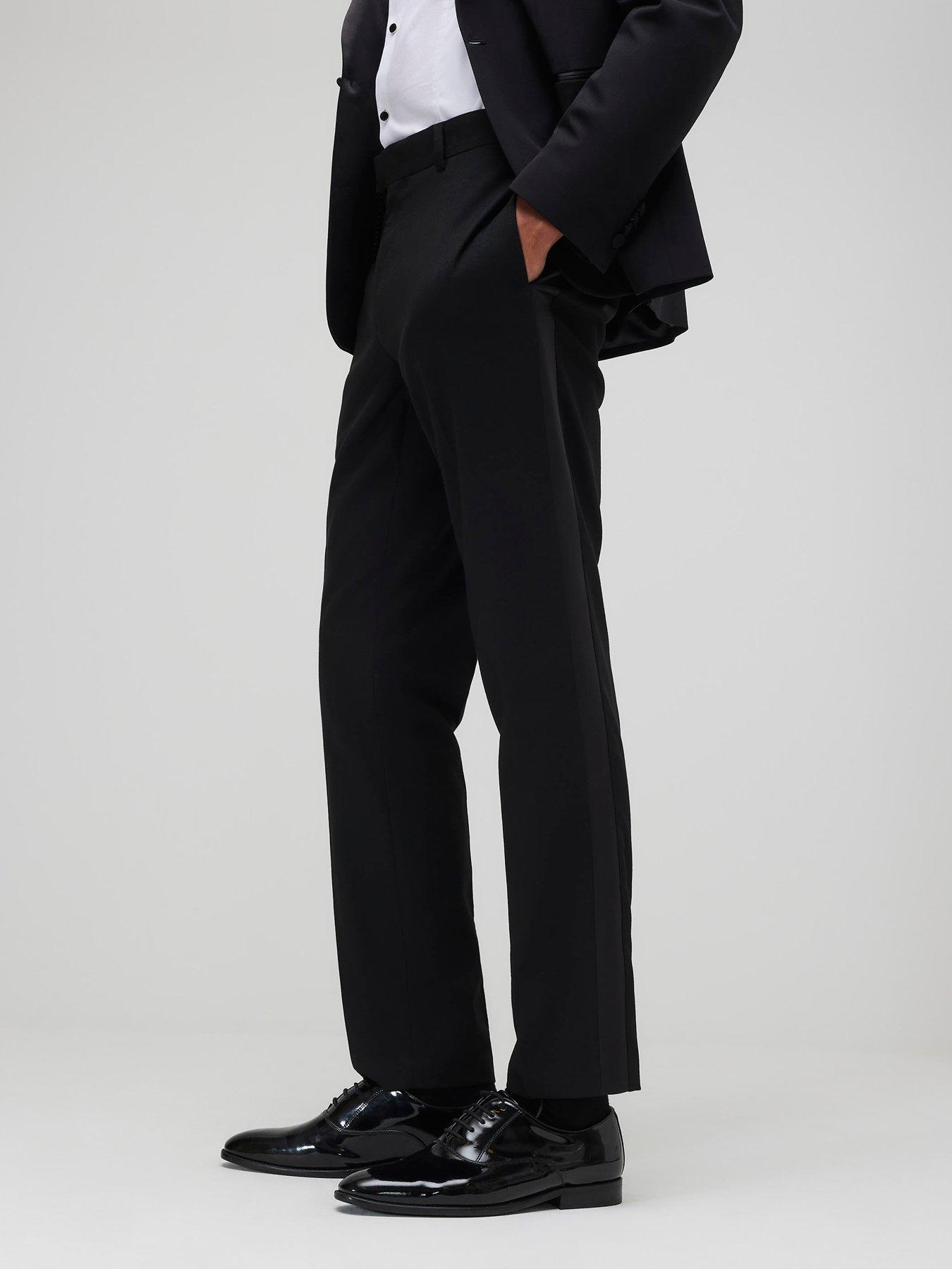 River Island Peak Slim Tux Trousers - Black