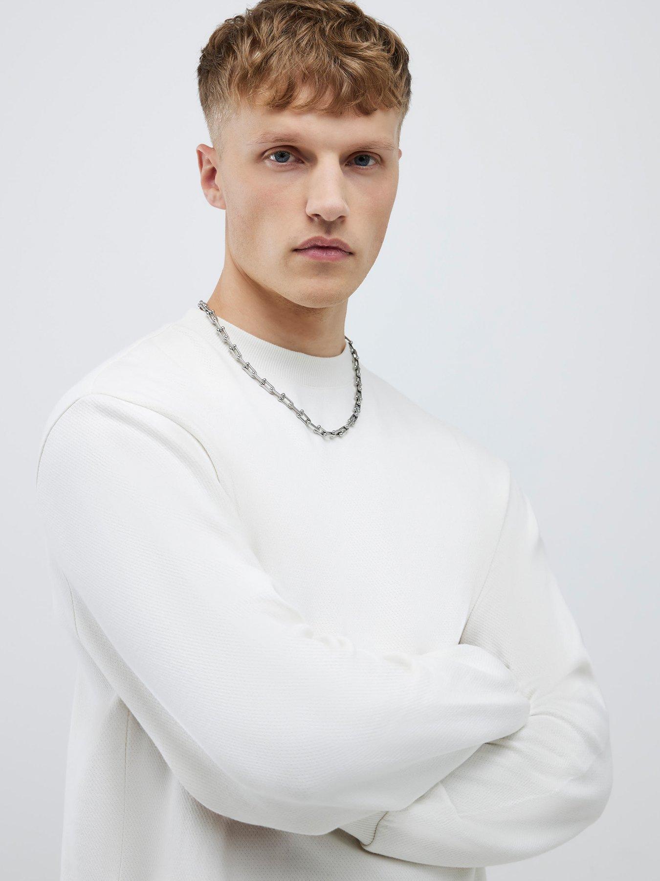 Image 4 of 4 of River Island Long Sleeve Regular Essentials Crew - Beige