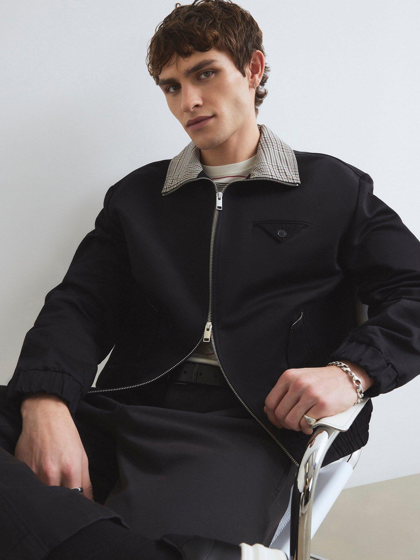 river-island-check-lined-harrington-blackfront
