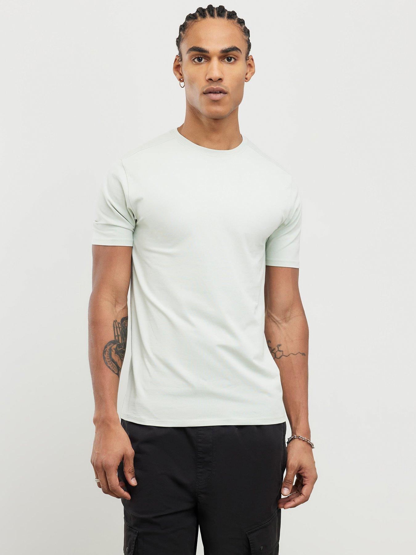 Image 1 of 4 of River Island Muscle Essentials Short Sleeve T-Shirt - Light Green